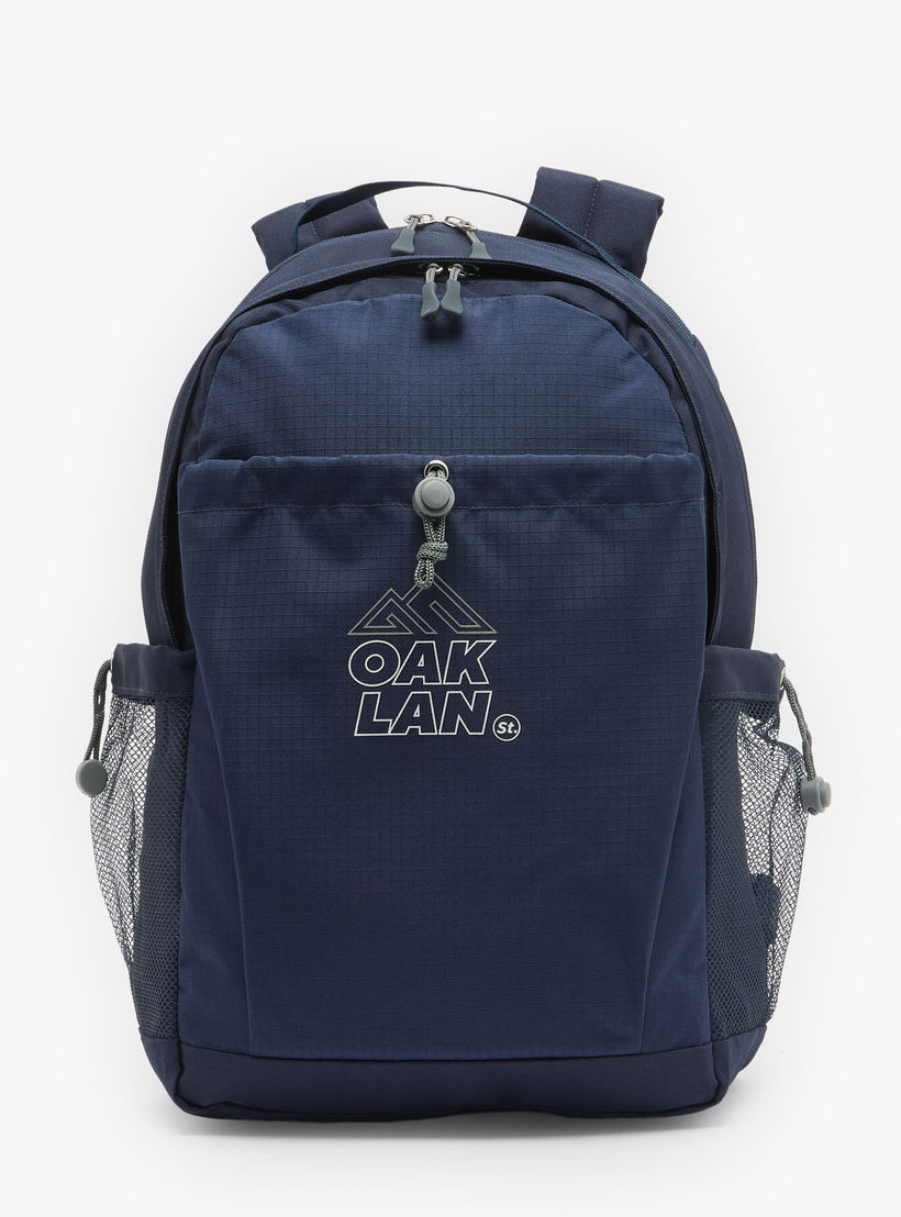 Oaklan by Shoexpress Logo Print Backpack for Kids 13 Years+ with Padded Shoulder Straps-boys-accessories-bagsandbackpacks-image-1