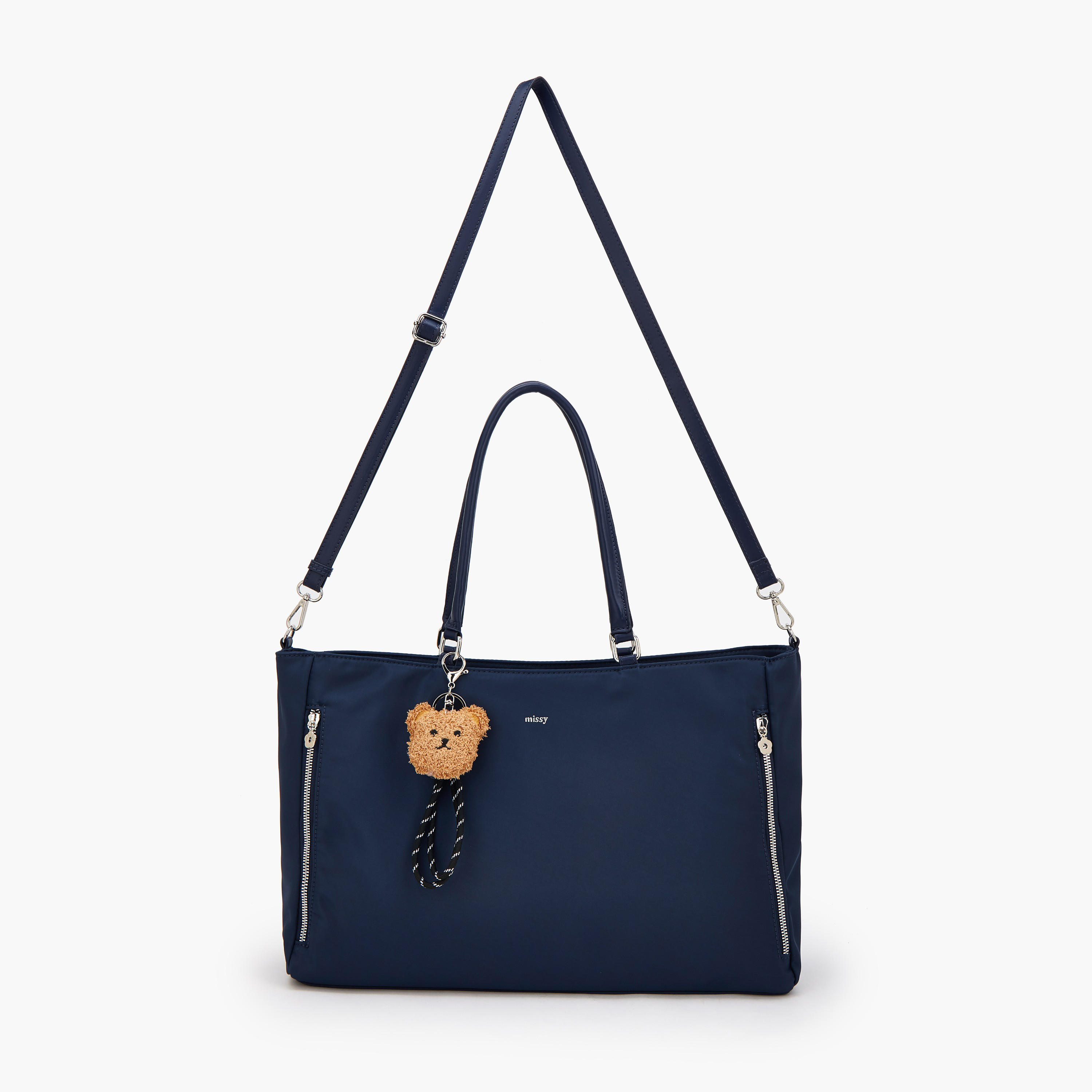 Missy Teddy Bear Charm Tote Bag with Zip Closure-women-bagsandwallets-handbags-image-2
