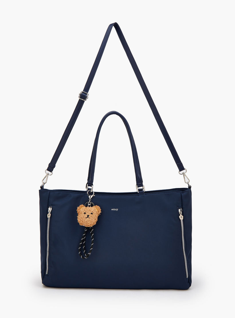 Missy Teddy Bear Charm Tote Bag with Zip Closure-women-bagsandwallets-handbags-image-2