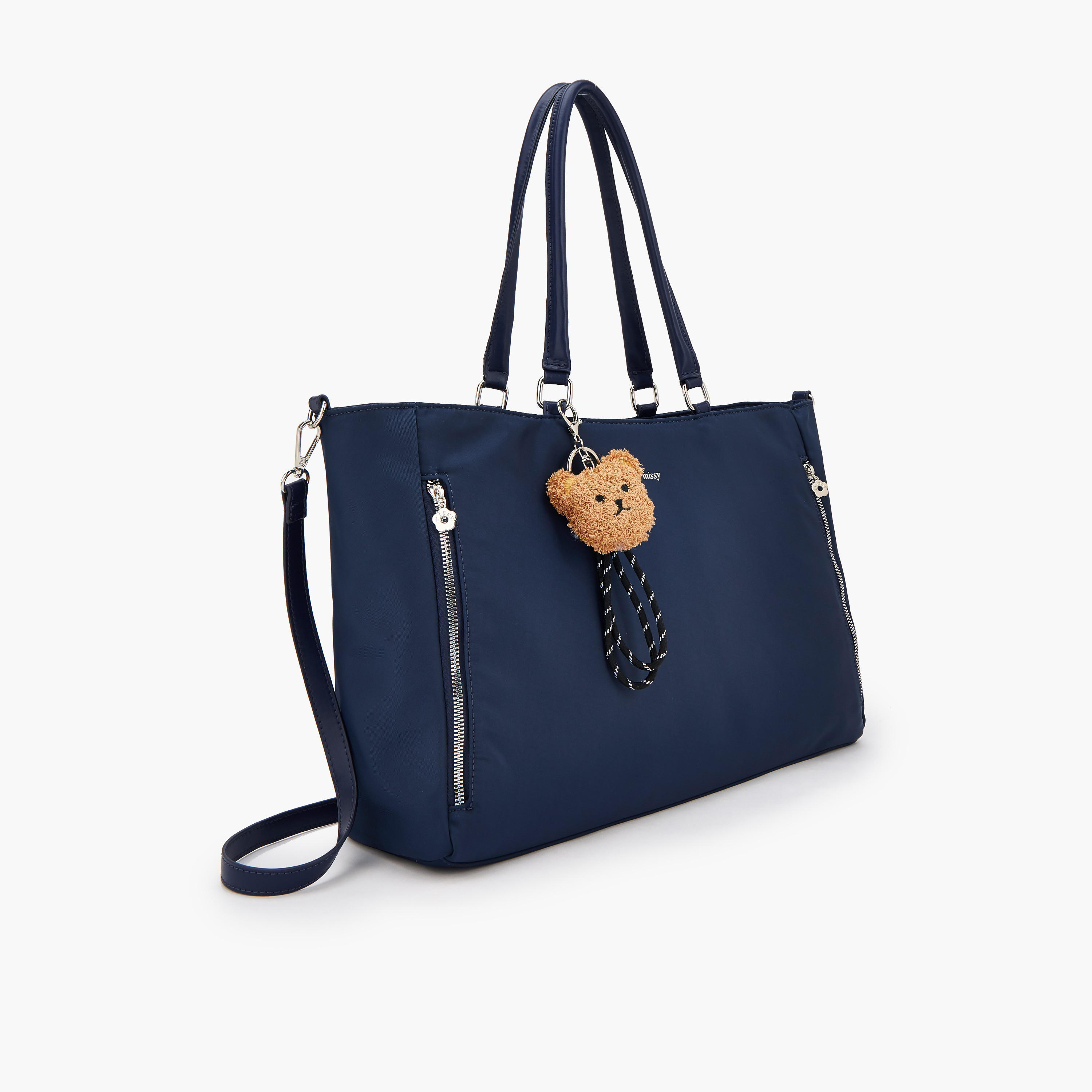 Missy Teddy Bear Charm Tote Bag with Zip Closure-women-bagsandwallets-handbags-image-3