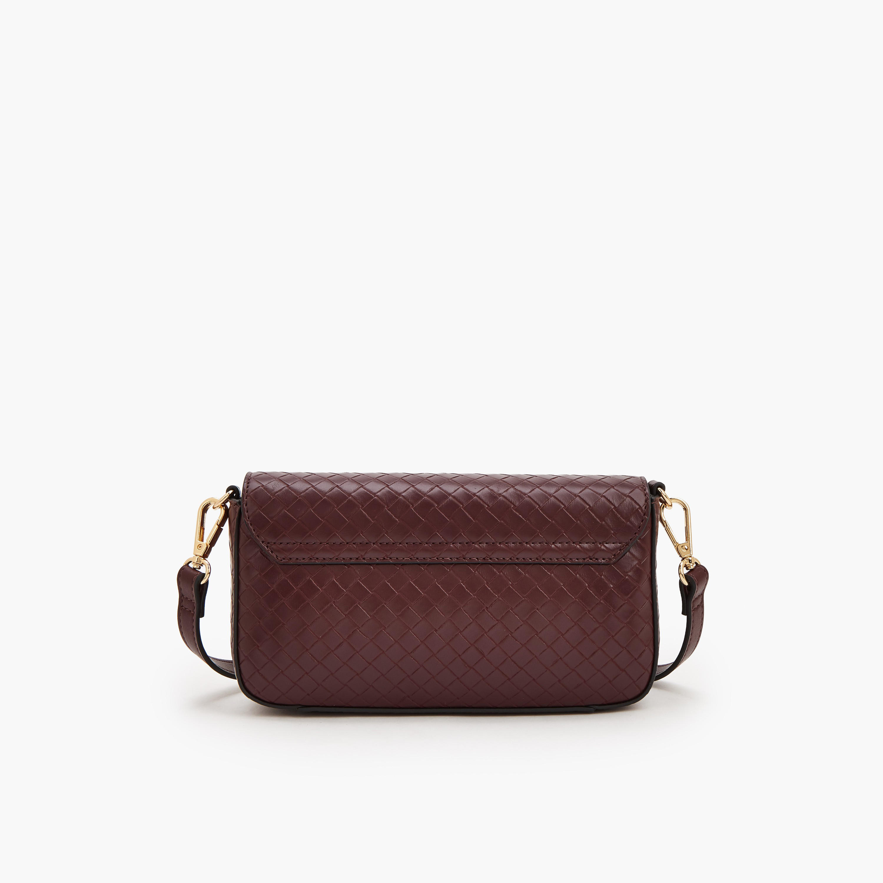 Le Confort Woven Textured Crossbody Bag with Button Closure-women-bagsandwallets-handbags-image-5