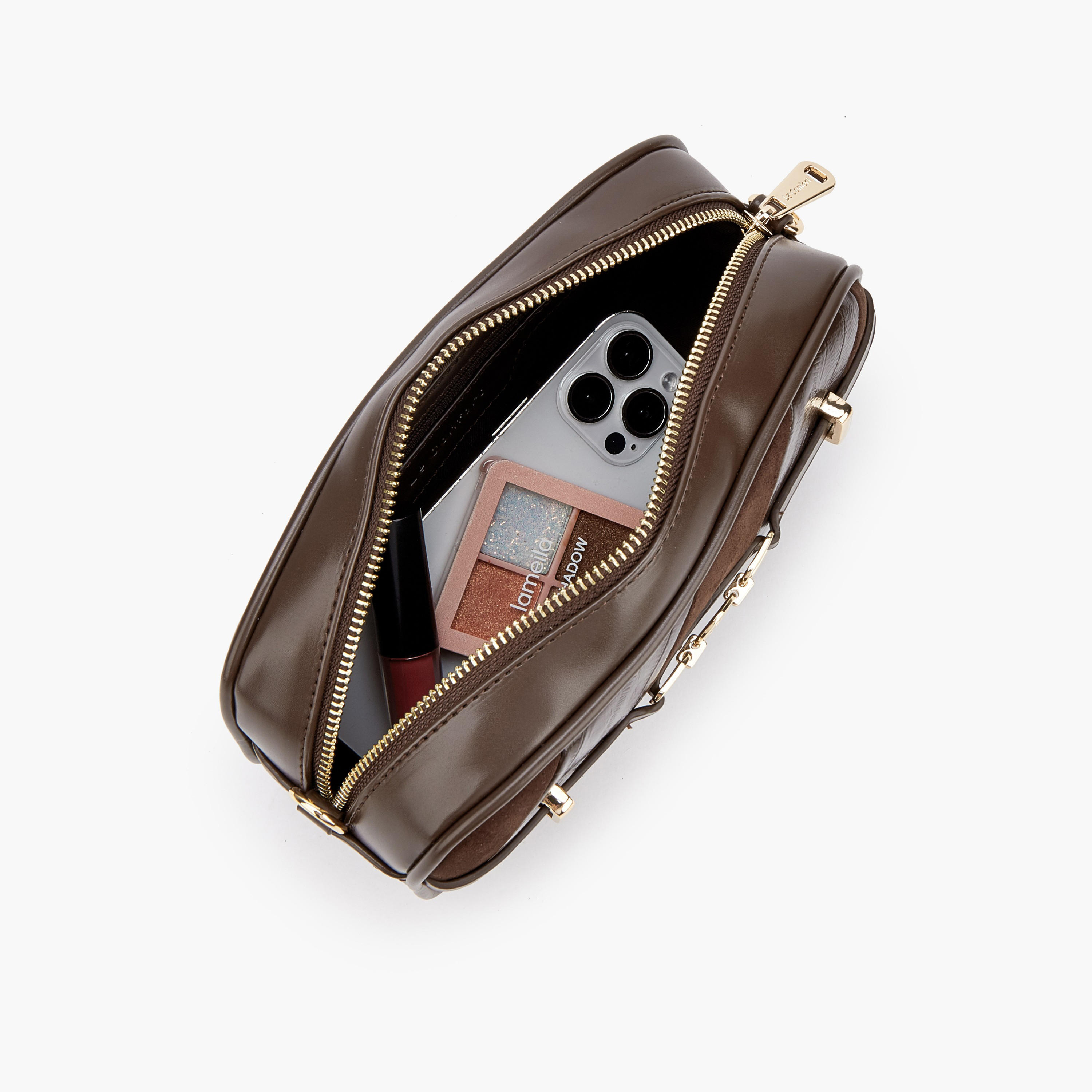Le Confort Striped Crossbody Bag with Zip Closure-women-bagsandwallets-handbags-image-7