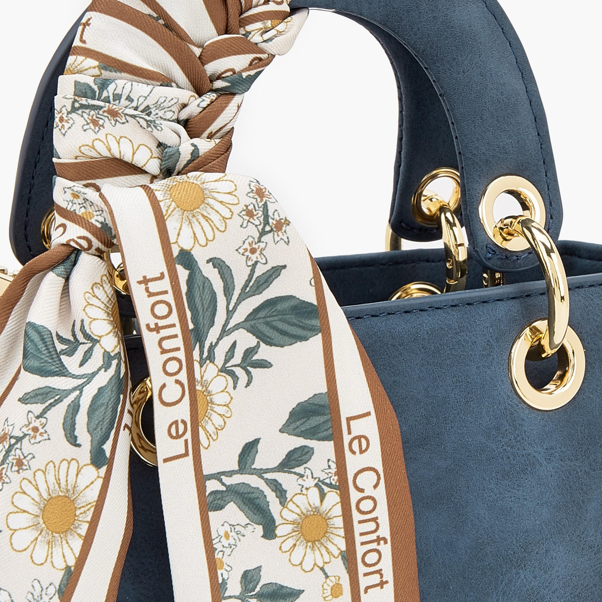 Le Confort Textured Mini Tote Bag with Scarf Accent-women-bagsandwallets-handbags-image-4