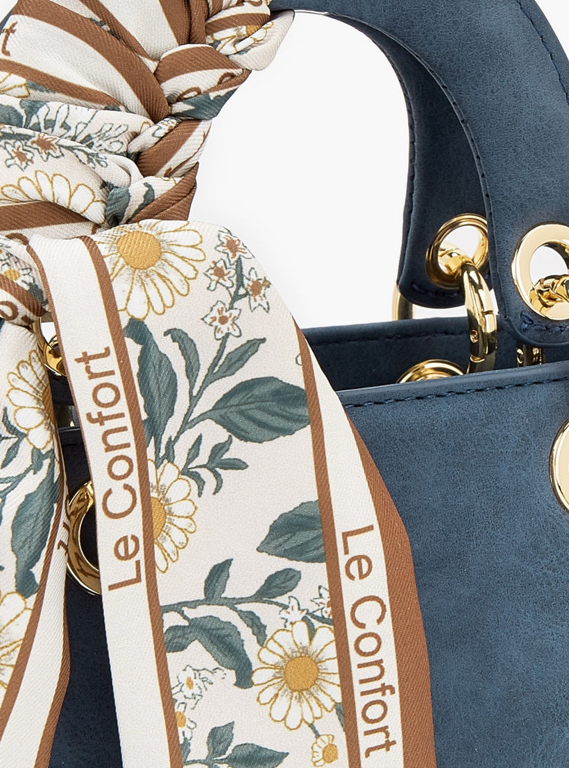 Le Confort Textured Mini Tote Bag with Scarf Accent-women-bagsandwallets-handbags-image-4