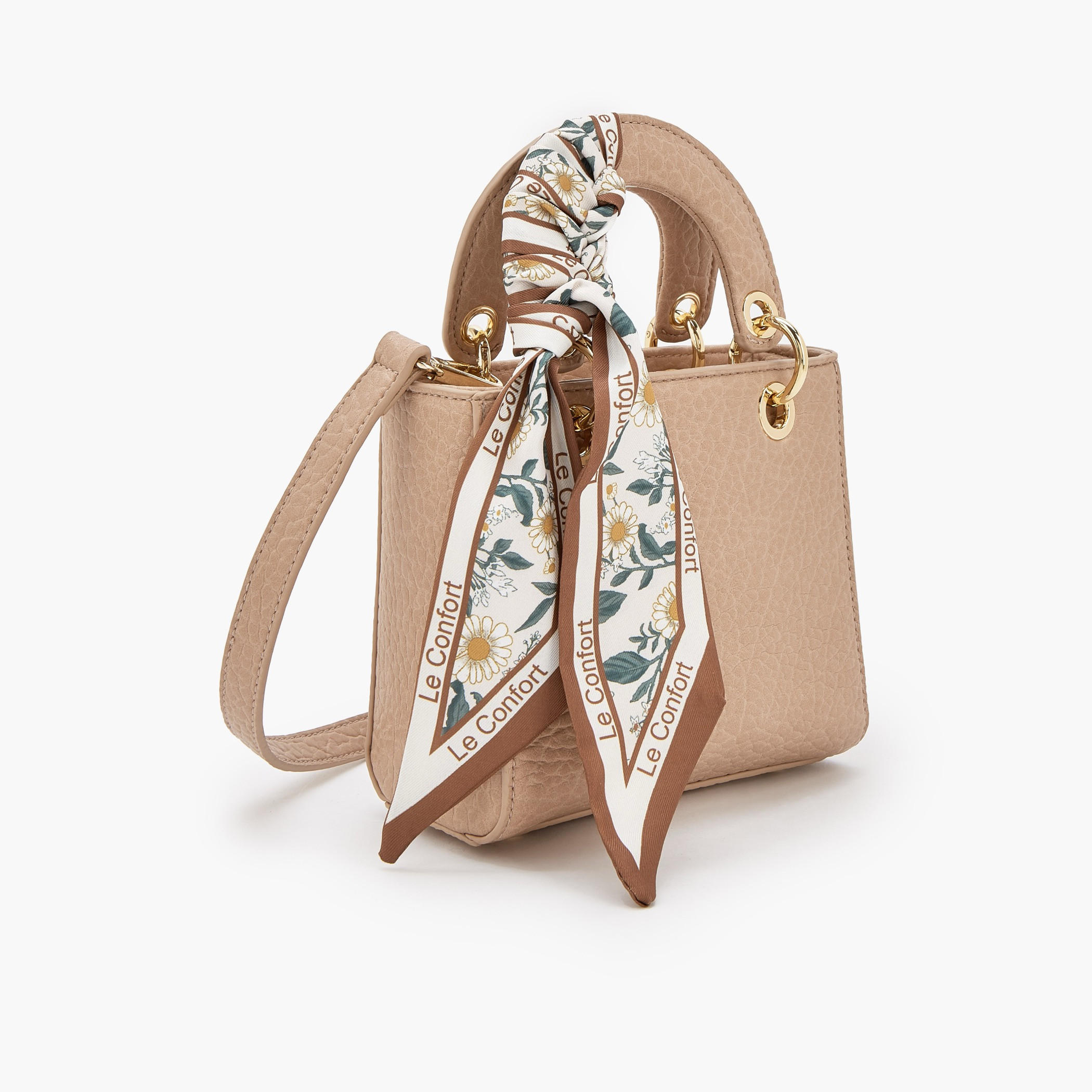 شنطة توتي صغيرة بارزة الملمس بوشاح من لو كونفورت-women-bagsandwallets-handbags-image-3