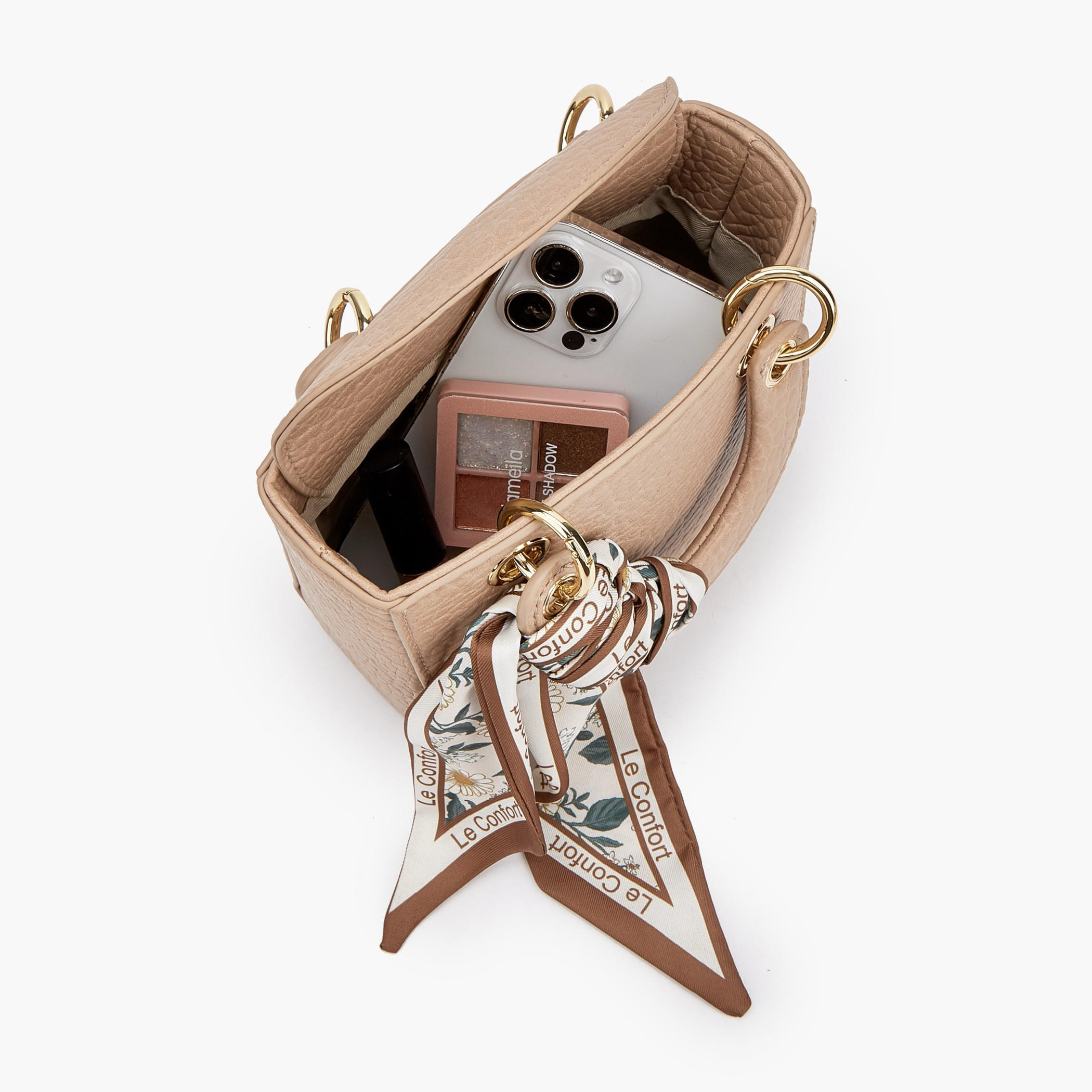 شنطة توتي صغيرة بارزة الملمس بوشاح من لو كونفورت-women-bagsandwallets-handbags-image-7
