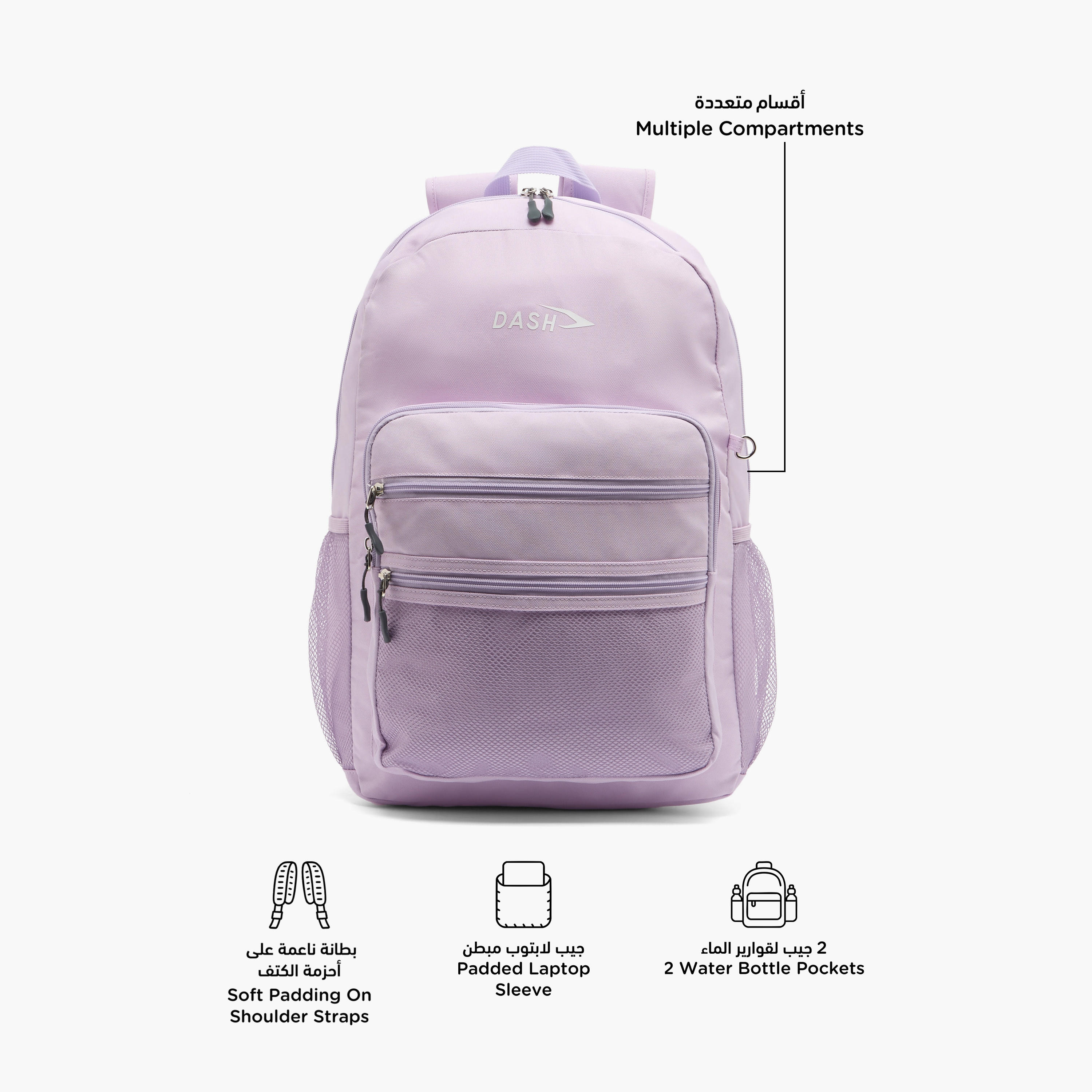 Dash Solid 2-Piece School Backpack Set for Kids 13 Years+ with Pencil Pouch-school-bagsandbackpacks-backpacks-image-2