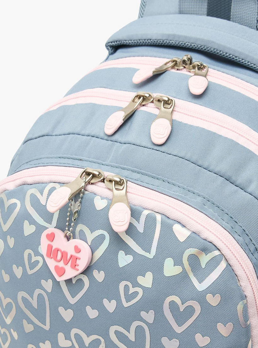 شنطة ظهر بأحزمة مبطنة وطبعات قلوب للبنات بعمر 8-13 سنة من إس تي رايت - 18 بوصة-school-bagsandbackpacks-backpacks-image-4