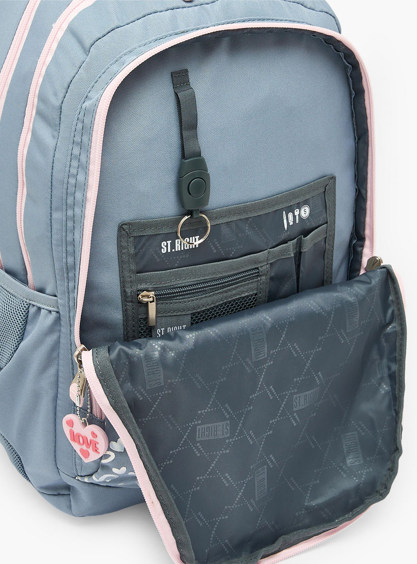 شنطة ظهر بأحزمة مبطنة وطبعات قلوب للبنات بعمر 8-13 سنة من إس تي رايت - 18 بوصة-school-bagsandbackpacks-backpacks-image-5