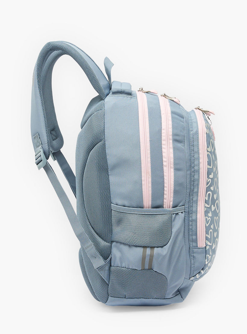 شنطة ظهر بأحزمة مبطنة وطبعات قلوب للبنات بعمر 8-13 سنة من إس تي رايت - 18 بوصة-school-bagsandbackpacks-backpacks-image-9