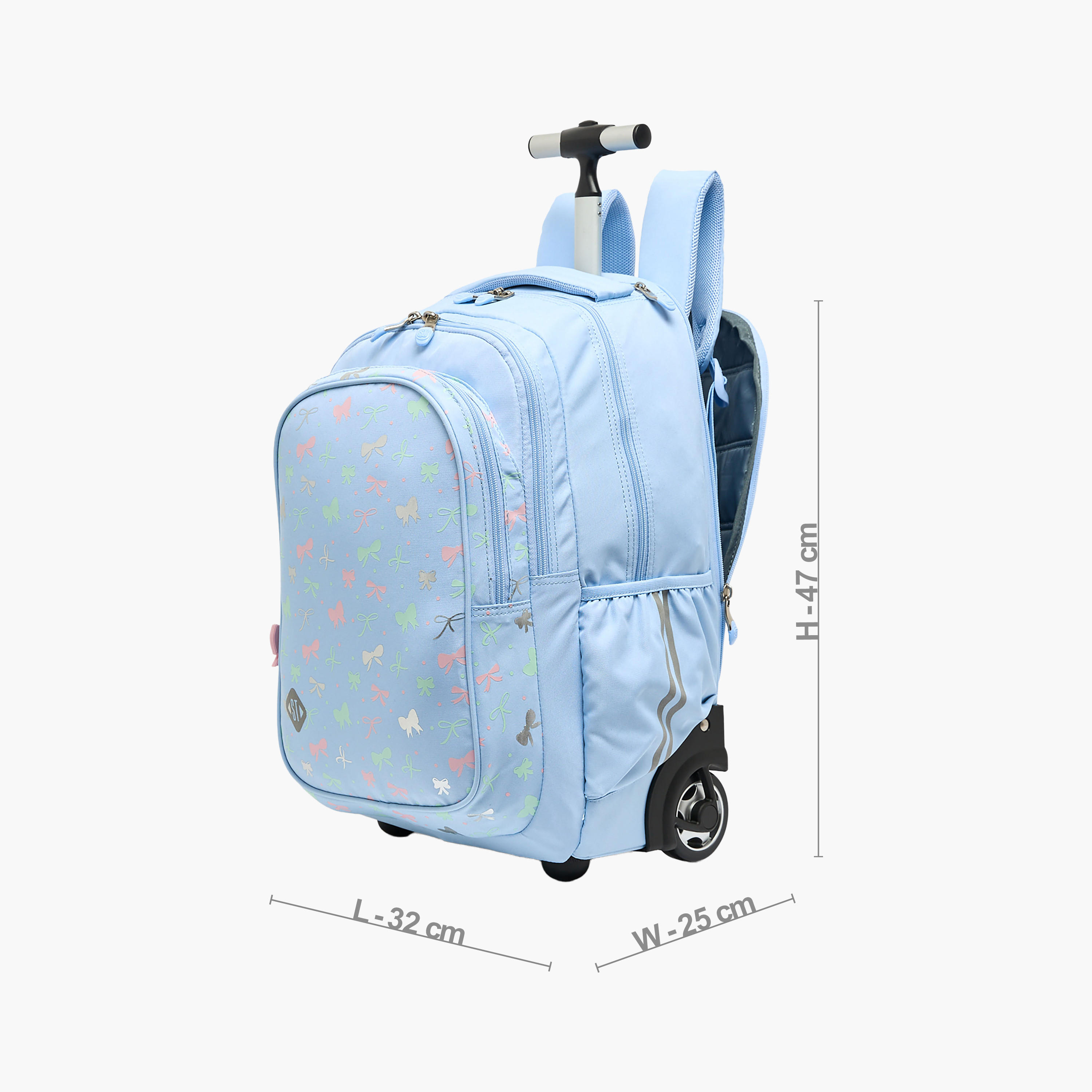 St.Right Bow Print Trolley Backpack for Girls 8-13 Years with Retractable Handle - 18 inch-school-bagsandbackpacks-trolleybags-image-12