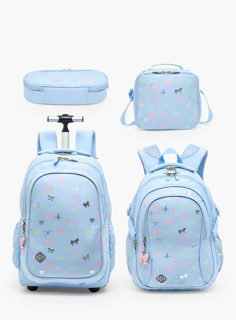 St.Right Bow Print Trolley Backpack for Girls 8-13 Years with Retractable Handle - 18 inch-school-bagsandbackpacks-trolleybags-image-16