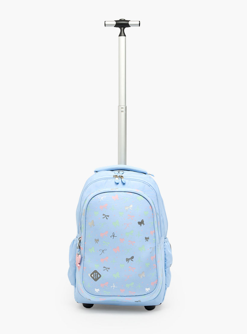 St.Right Bow Print Trolley Backpack for Girls 8-13 Years with Retractable Handle - 18 inch-school-bagsandbackpacks-trolleybags-image-3