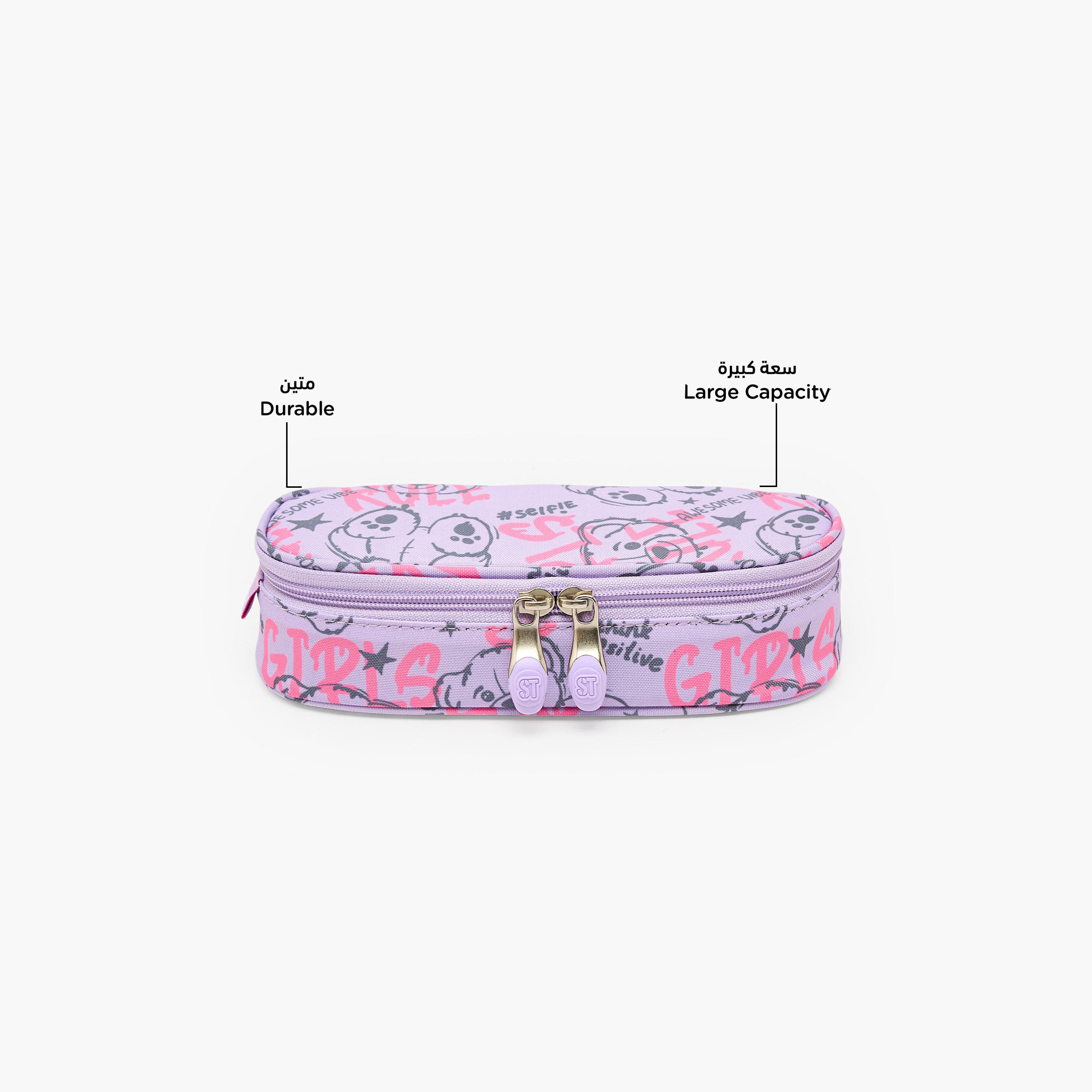 St.Right Bear Print Pencil Case with Zip Closure-school-stationery-pencilcases-image-2