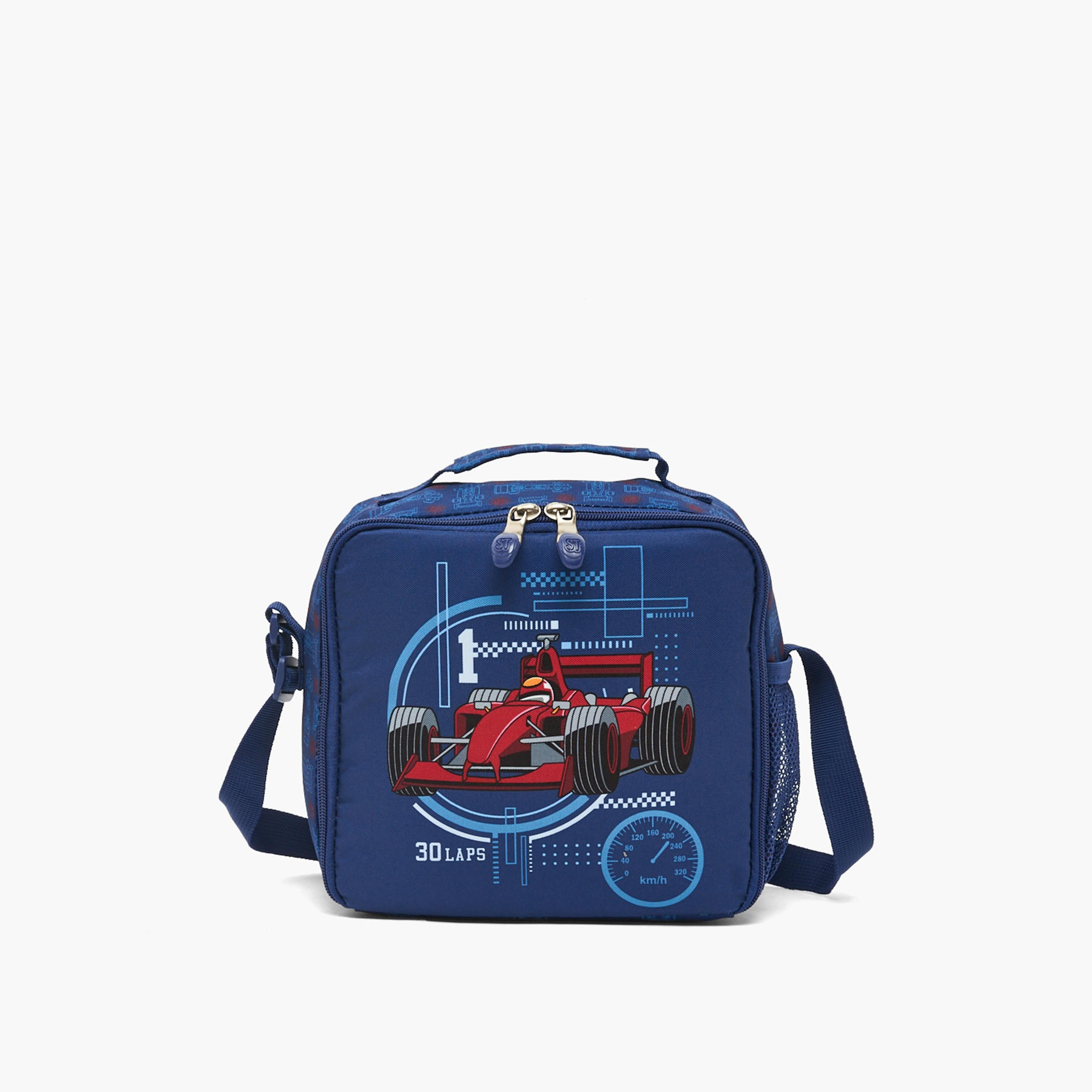 St.Right Racing Car Print Lunch Bag for Boys 8-13 Years with Adjustable Strap-school-lunchessentials-lunchbags-image-1