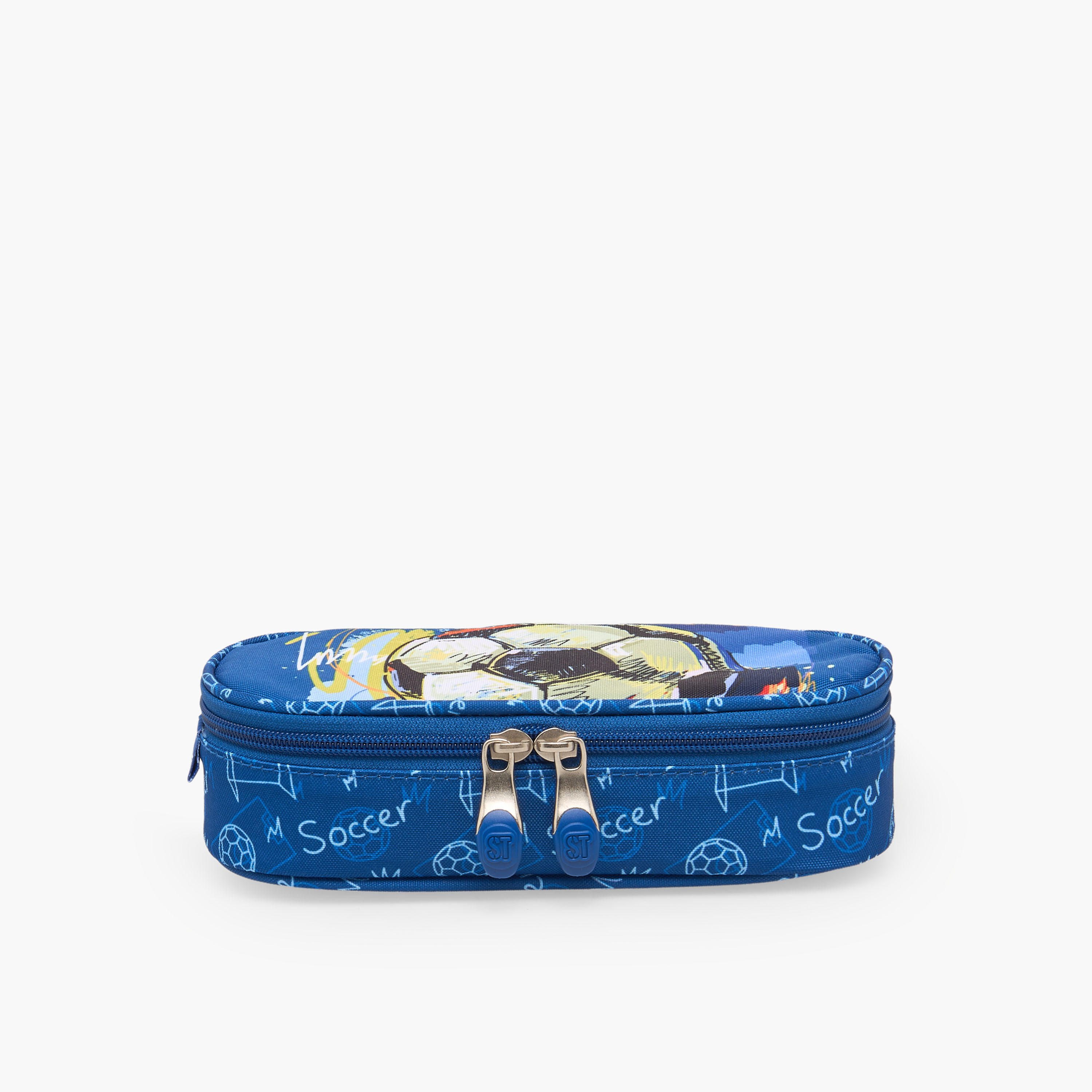St.Right Football Print Pencil Case with Zip Closure-school-stationery-pencilcases-image-1