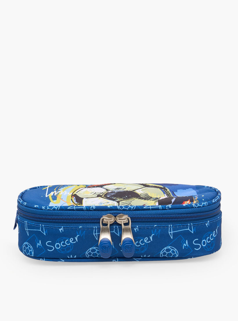 St.Right Football Print Pencil Case with Zip Closure-school-stationery-pencilcases-image-1