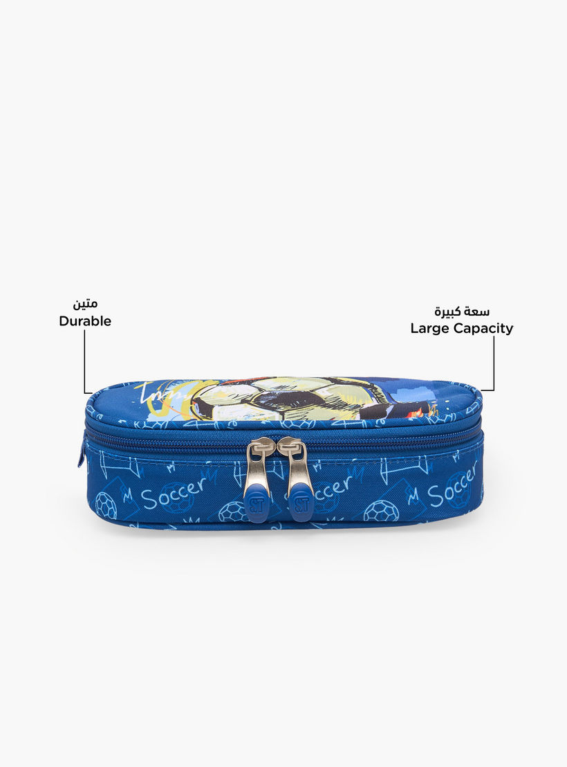 St.Right Football Print Pencil Case with Zip Closure-school-stationery-pencilcases-image-2