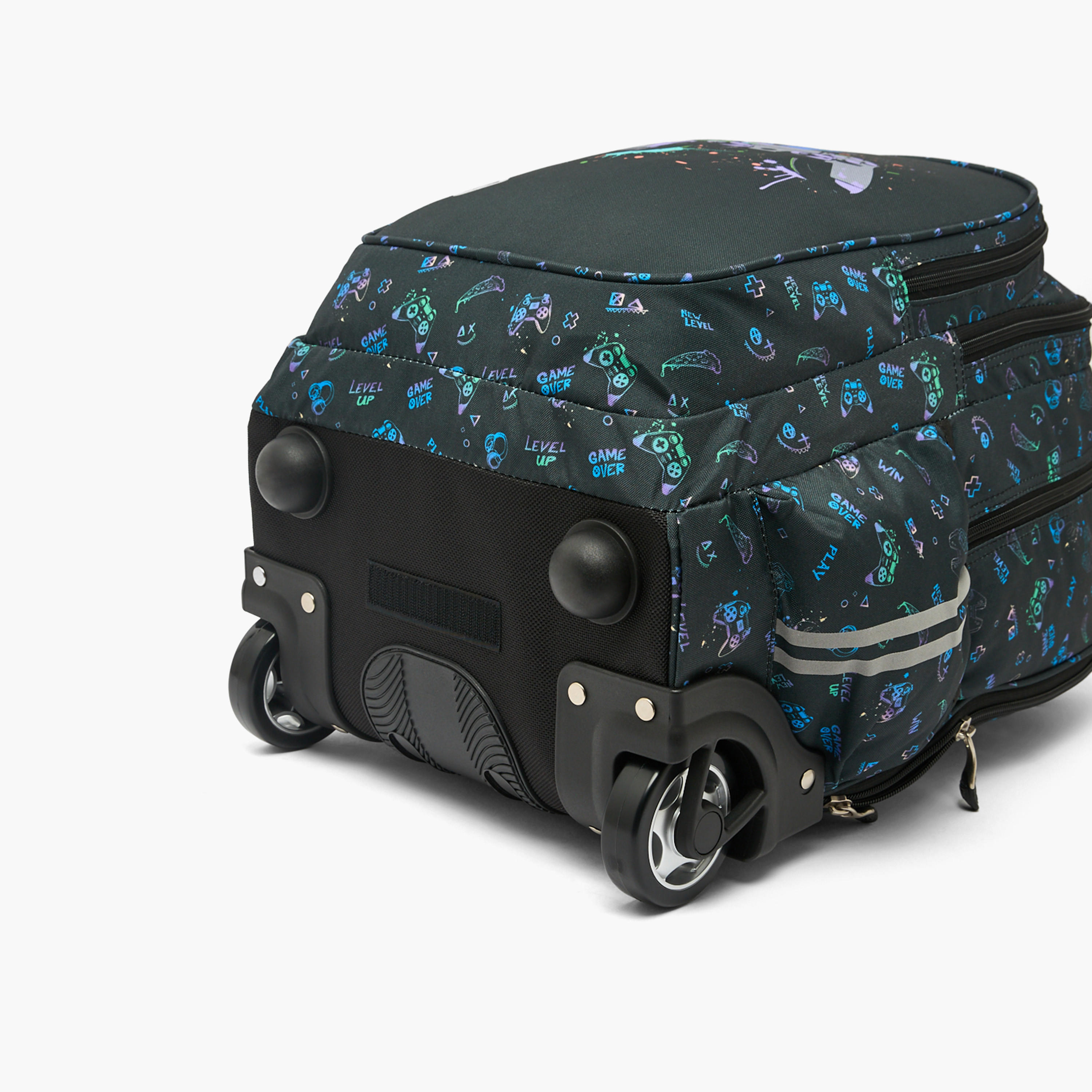 St.Right Controller Print Trolley Backpack for Boys 8-13 Years with Retractable Handle - 18 inch-school-bagsandbackpacks-trolleybags-image-4