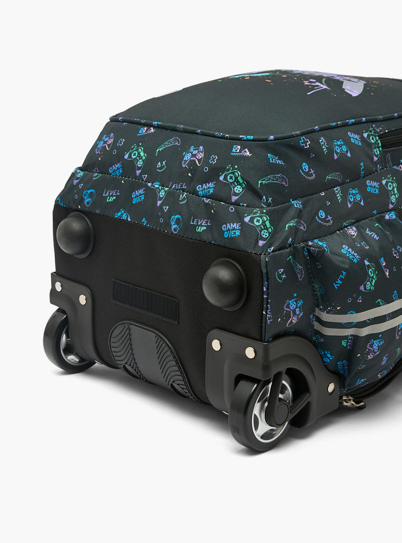 St.Right Controller Print Trolley Backpack for Boys 8-13 Years with Retractable Handle - 18 inch-school-bagsandbackpacks-trolleybags-image-4