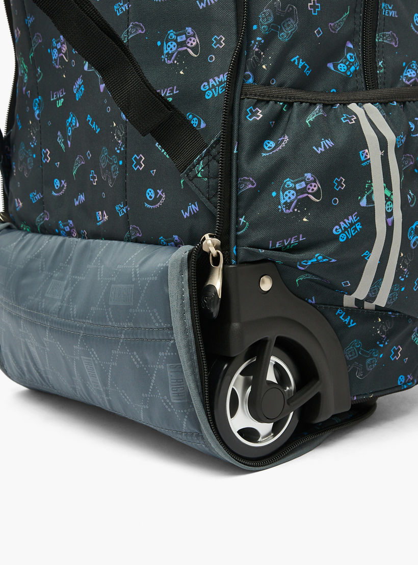 St.Right Controller Print Trolley Backpack for Boys 8-13 Years with Retractable Handle - 18 inch-school-bagsandbackpacks-trolleybags-image-5