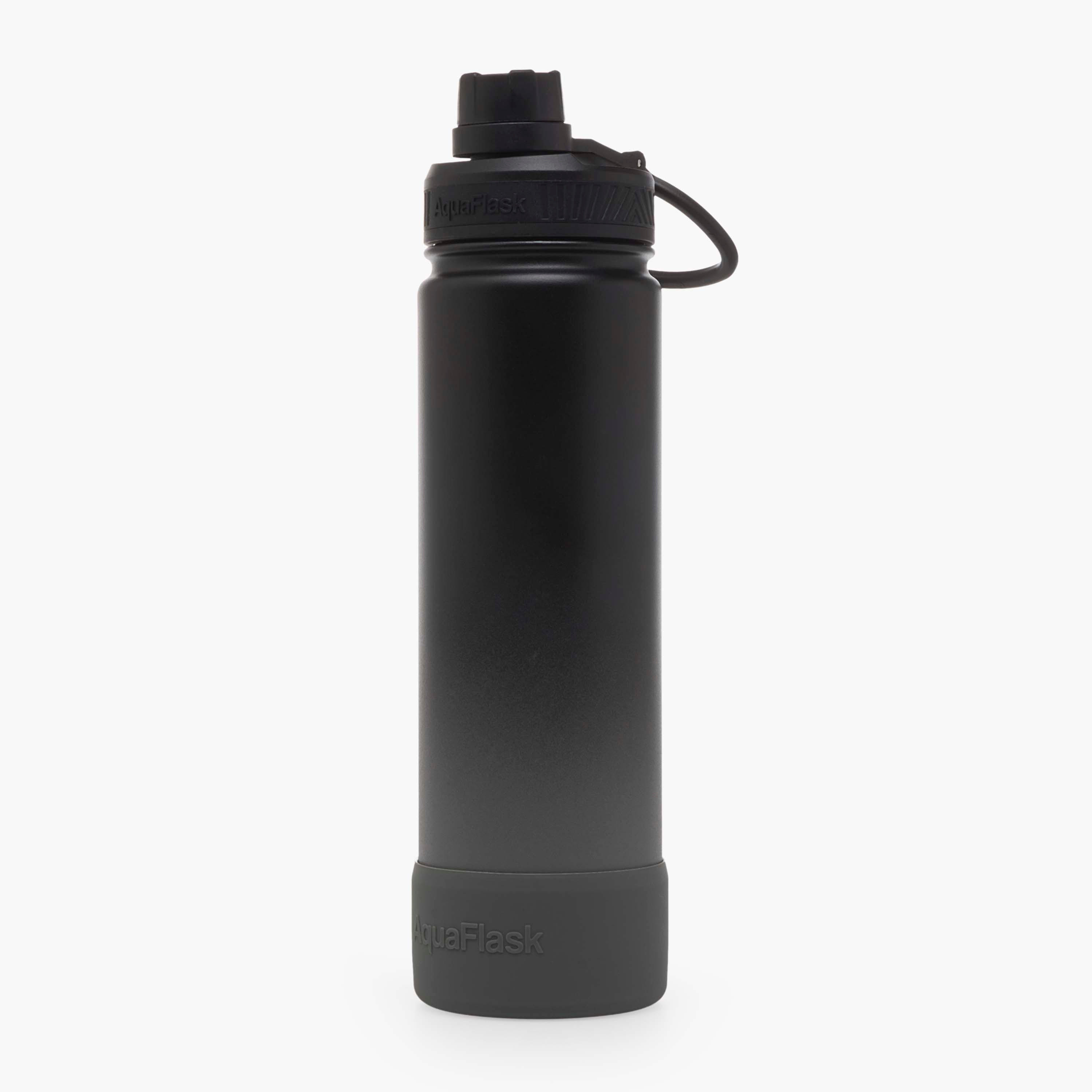 قارورة مياه ستانلس ستيل سادة ميدنايت من أكوا فلاسك - 650 مل-household-dining-drinkserveware-bottles-image-1