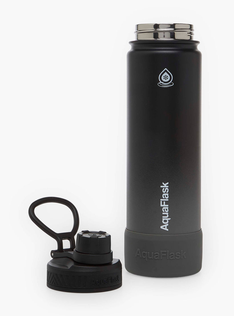قارورة مياه ستانلس ستيل سادة ميدنايت من أكوا فلاسك - 650 مل-household-dining-drinkserveware-bottles-image-2