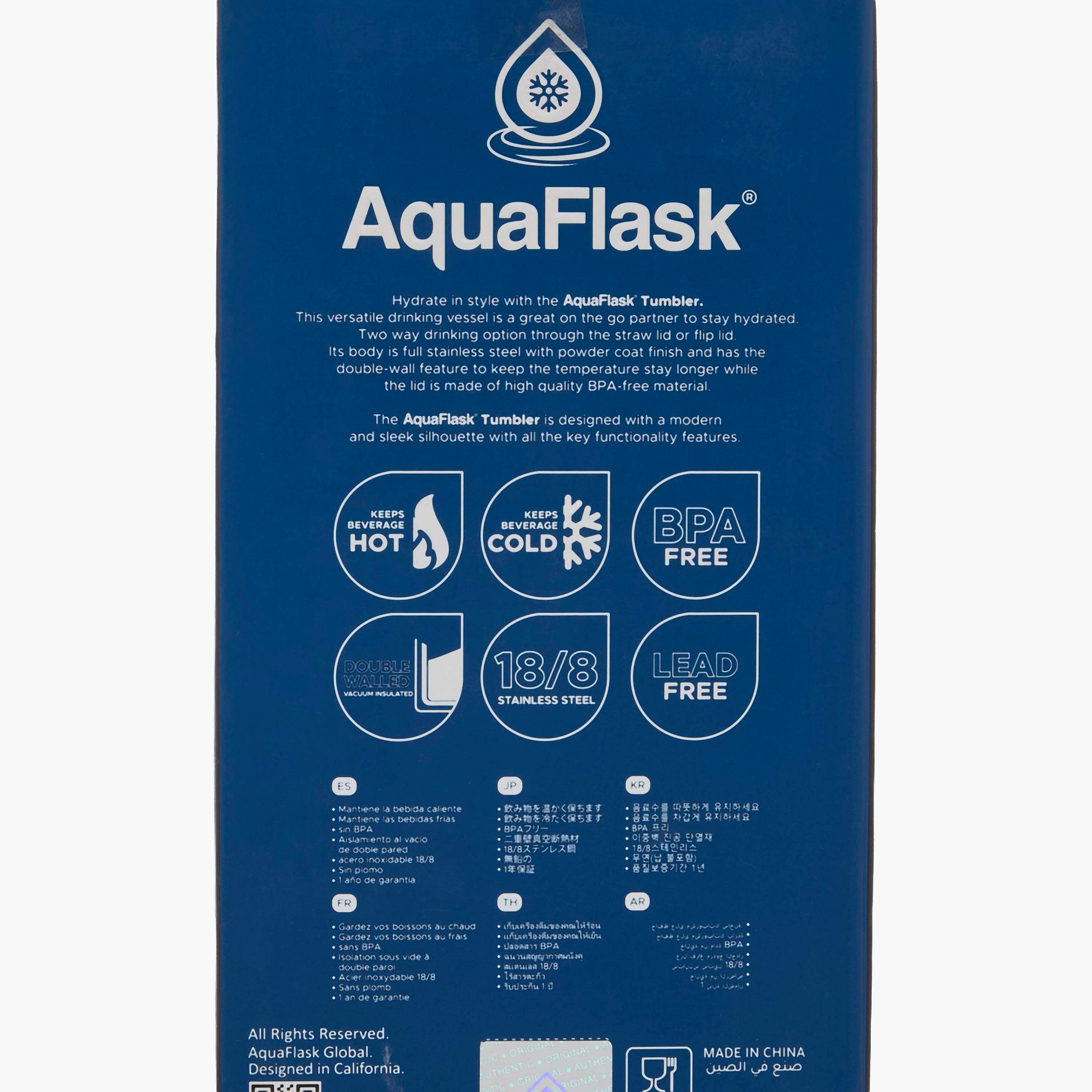 AquaFlask Atlantic Wave Solid Double Wall Stainless Steel Tumbler - 590 ml-household-dining-drinkserveware-bottles-image-9