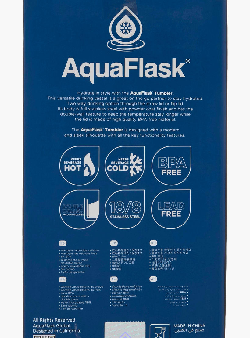 AquaFlask Atlantic Wave Solid Double Wall Stainless Steel Tumbler - 590 ml-household-dining-drinkserveware-bottles-image-9
