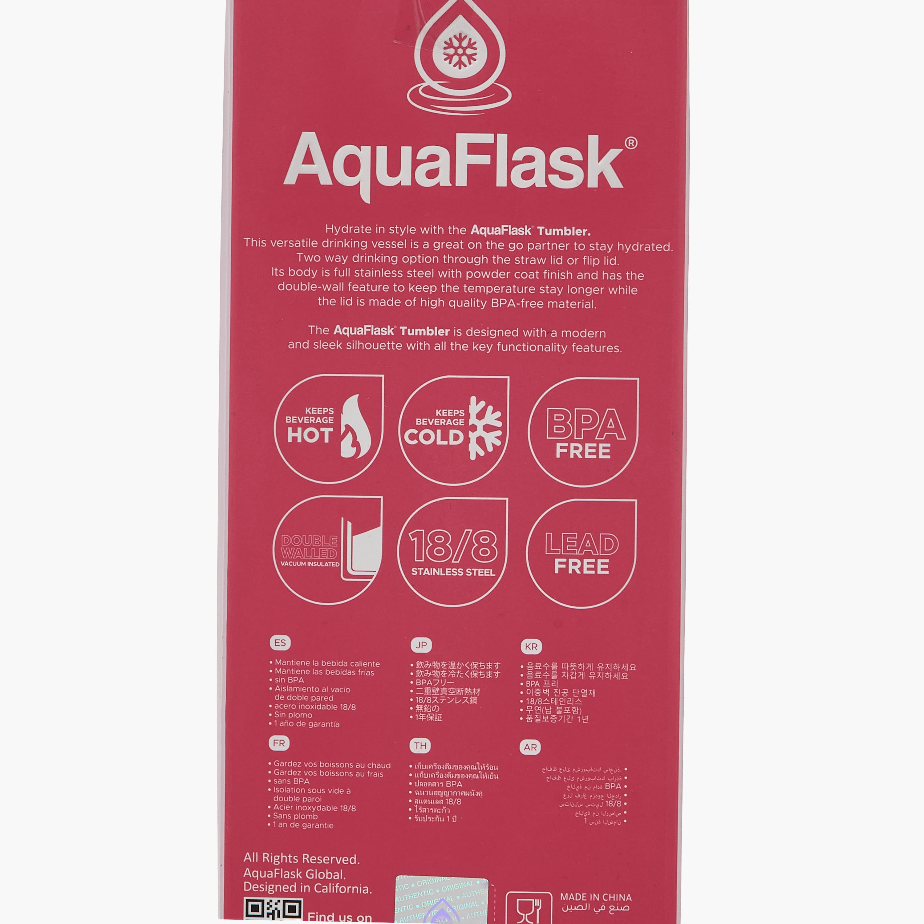 AquaFlask Solid Double Wall Stainless Steel Vacuum Tumbler - 887 ml-household-dining-drinkserveware-bottles-image-9
