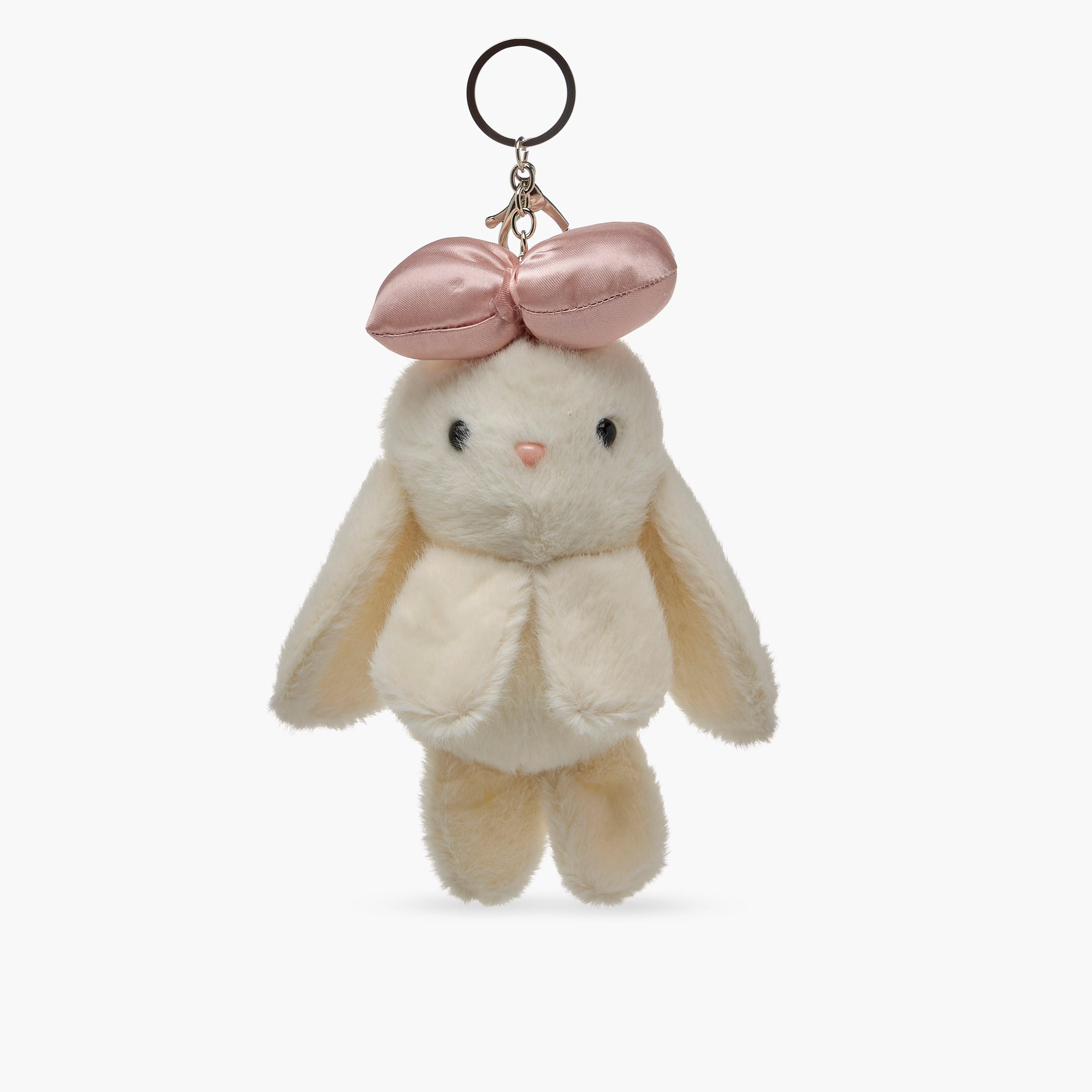 Plush Bunny Bag Charm Keyring with Satin Bow-girls-accessories-keyringsandbagcharms-image-1