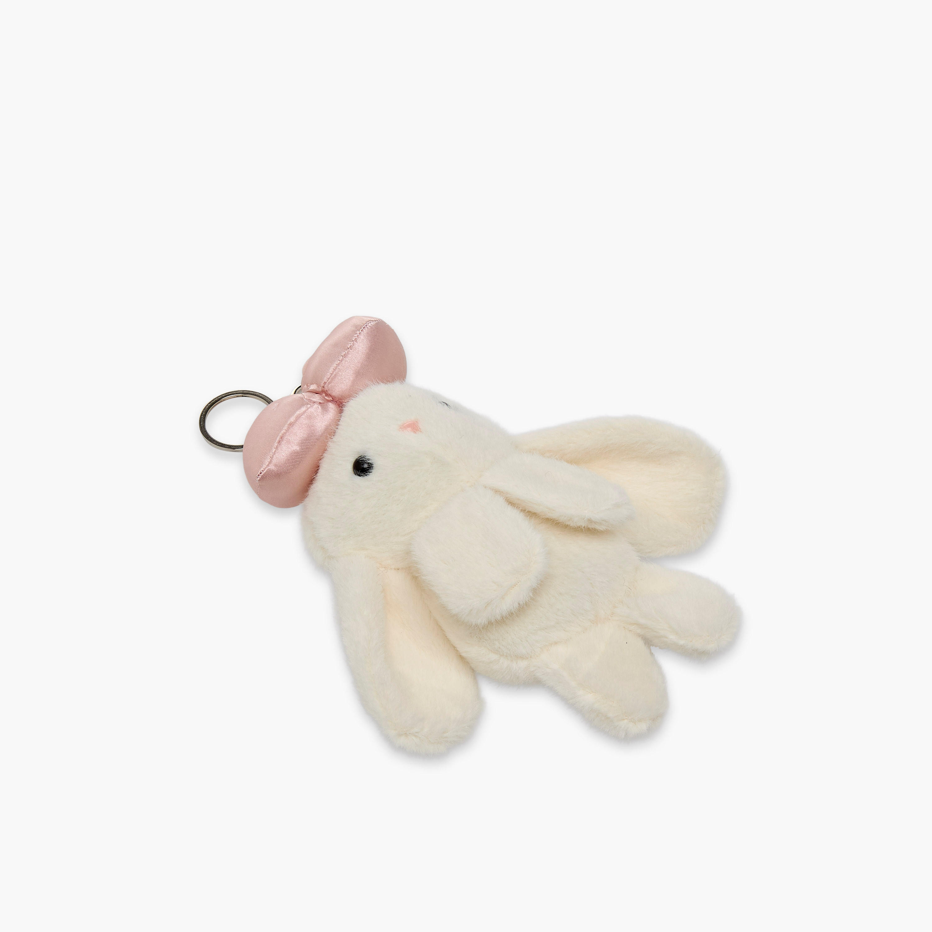 Plush Bunny Bag Charm Keyring with Satin Bow-girls-accessories-keyringsandbagcharms-image-2