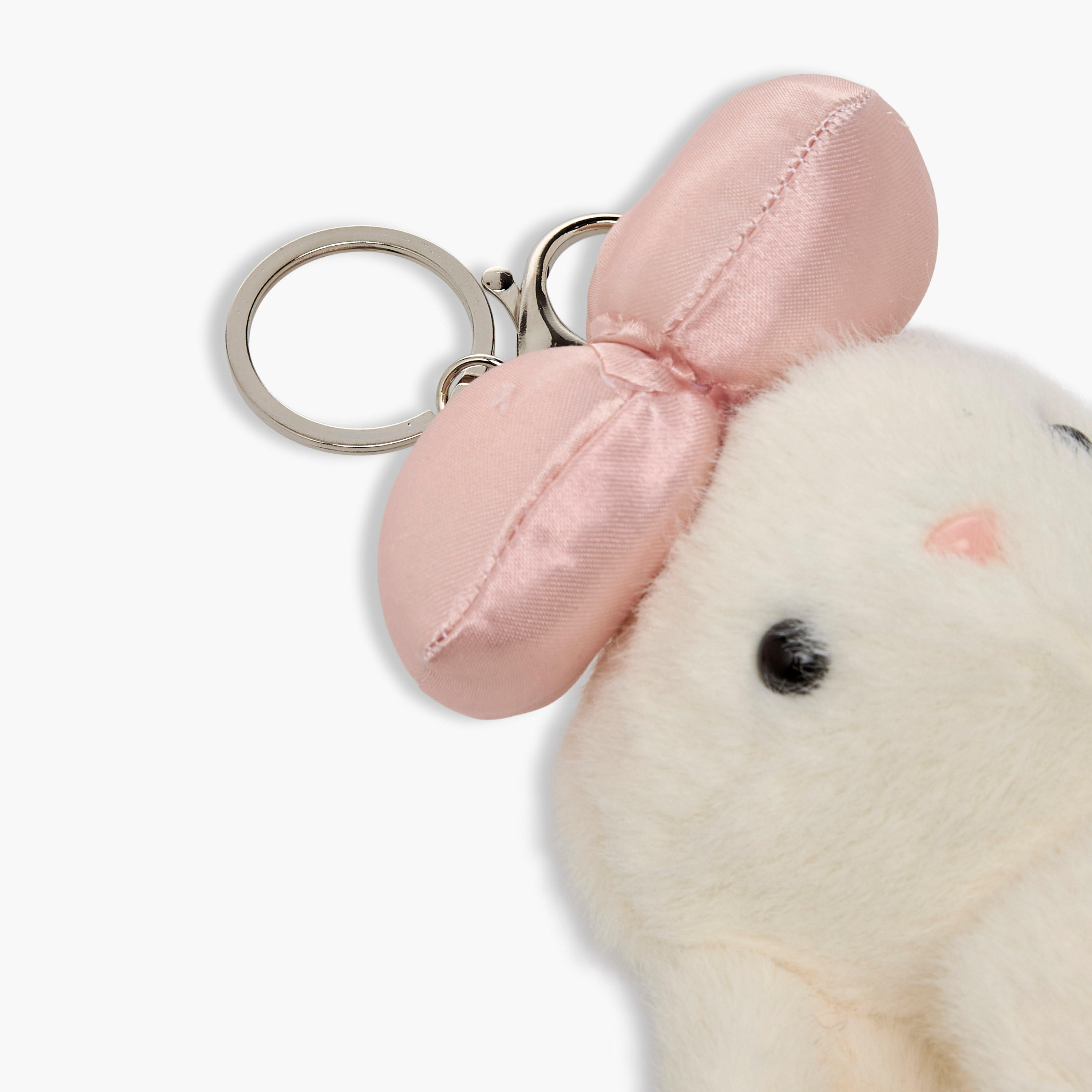 Plush Bunny Bag Charm Keyring with Satin Bow-girls-accessories-keyringsandbagcharms-image-3