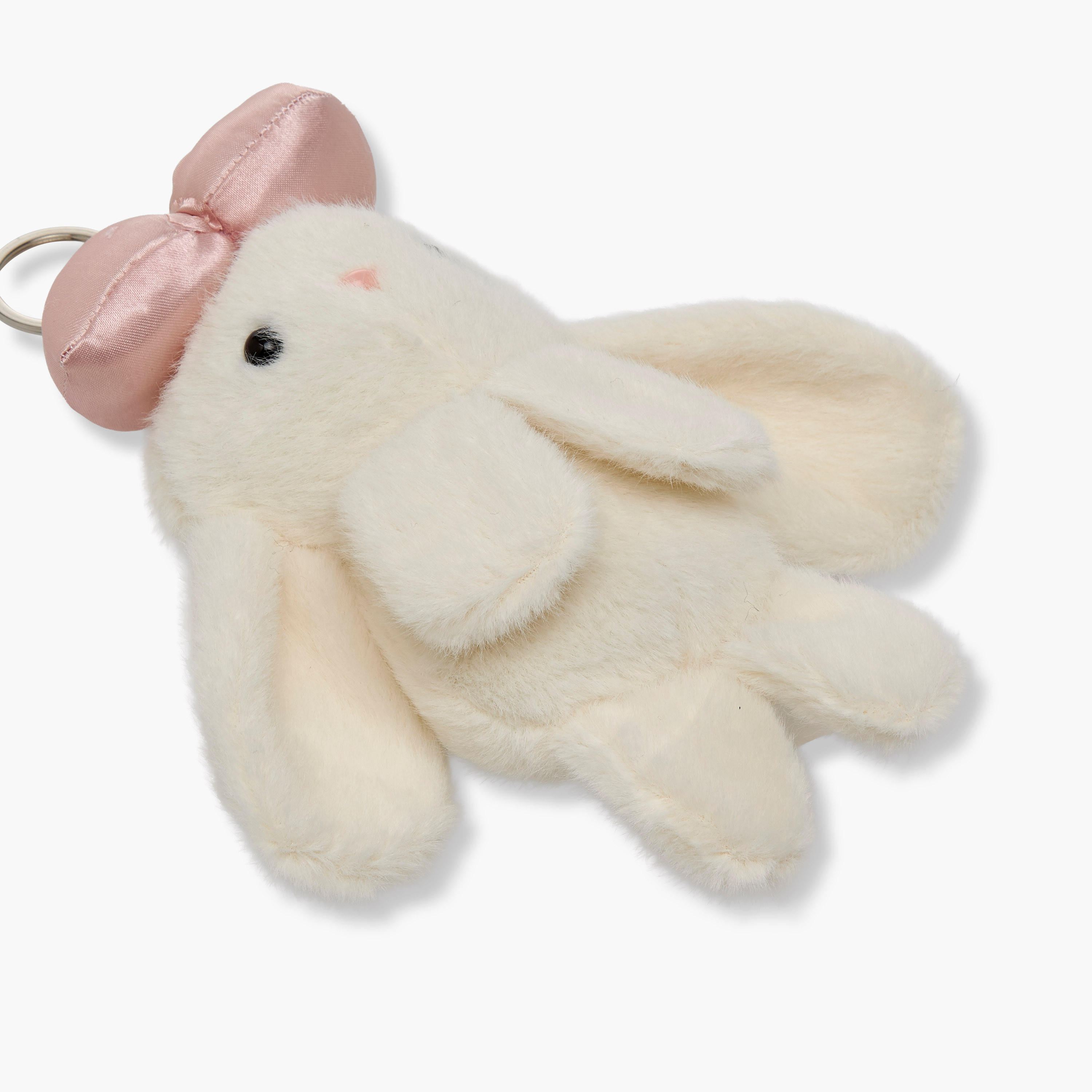 Plush Bunny Bag Charm Keyring with Satin Bow-girls-accessories-keyringsandbagcharms-image-4