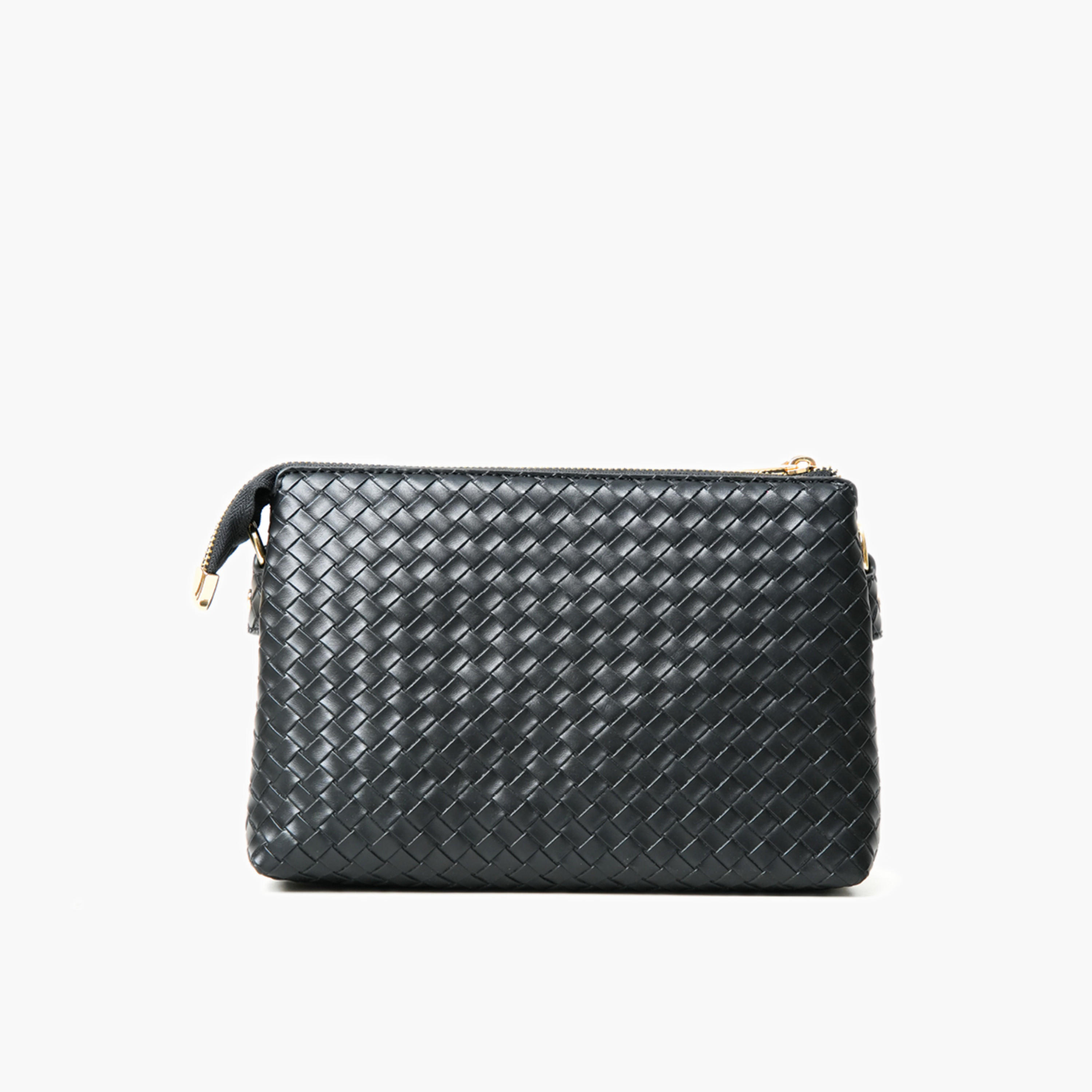 AMICA Woven Crossbody Bag with Zip Closure-women-bagsandwallets-handbags-image-2
