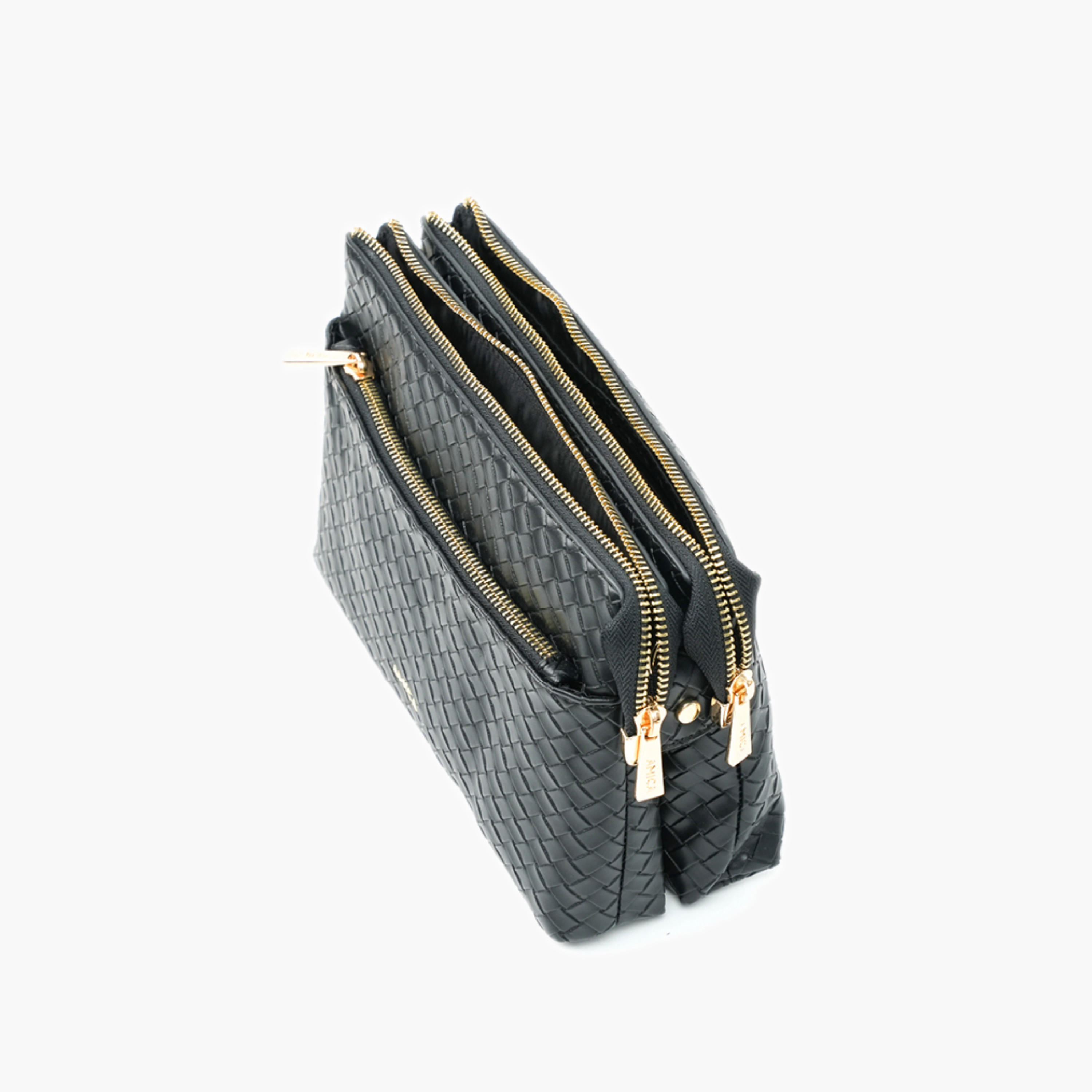 AMICA Woven Crossbody Bag with Zip Closure-women-bagsandwallets-handbags-image-3
