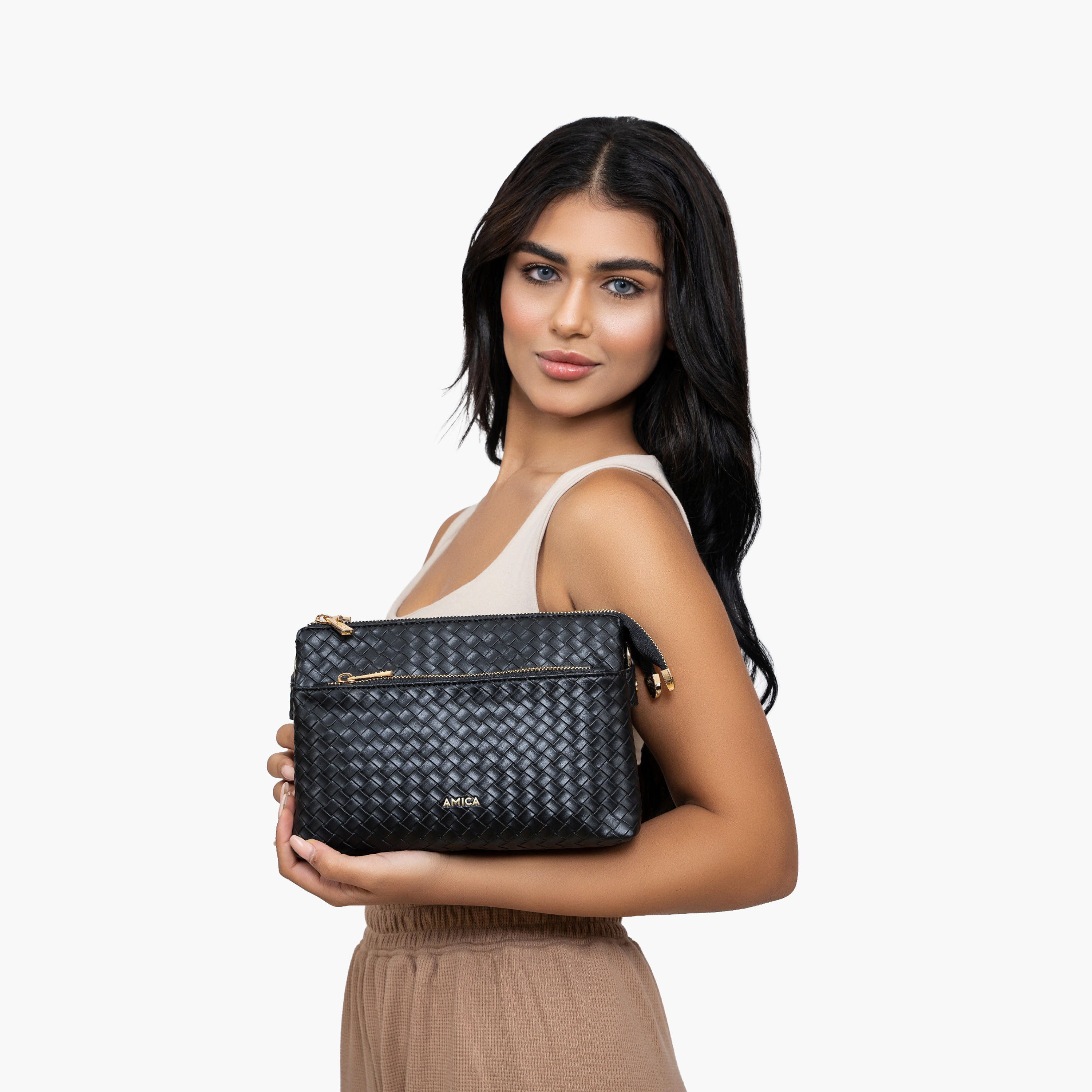 AMICA Woven Crossbody Bag with Zip Closure-women-bagsandwallets-handbags-image-5
