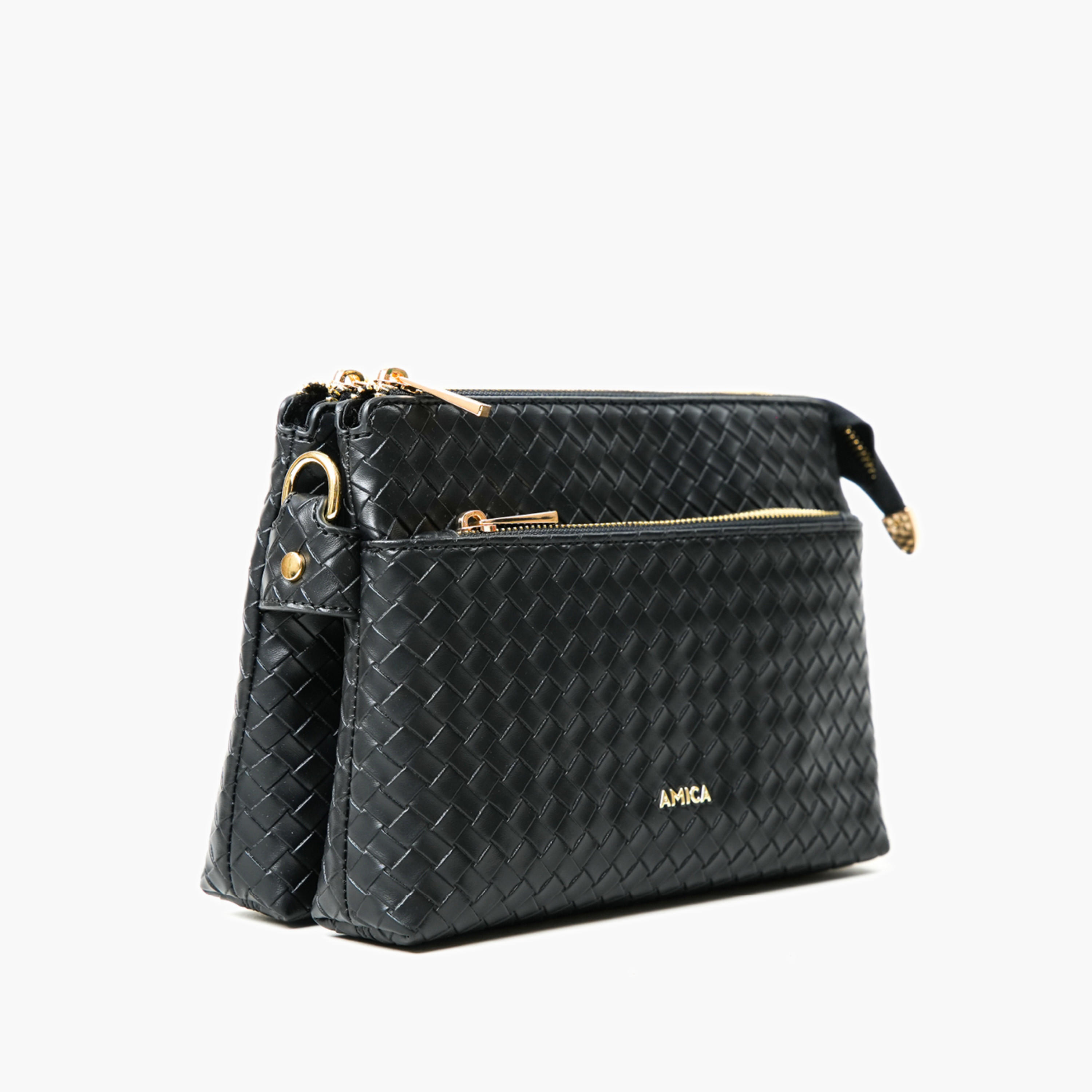 AMICA Woven Crossbody Bag with Zip Closure-women-bagsandwallets-handbags-image-7