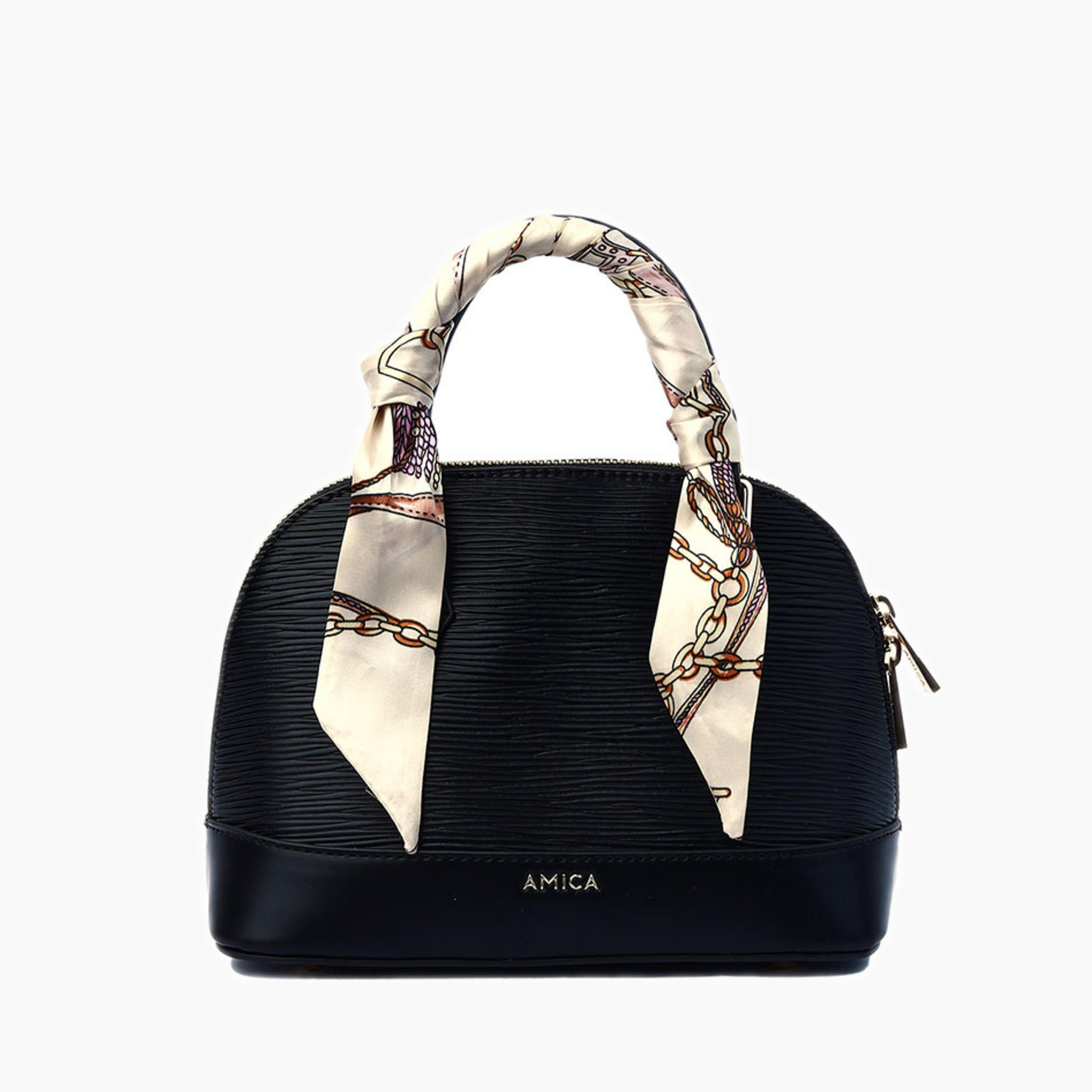 AMICA Textured Dome Bag Scarf Detail-women-bagsandwallets-handbags-image-1