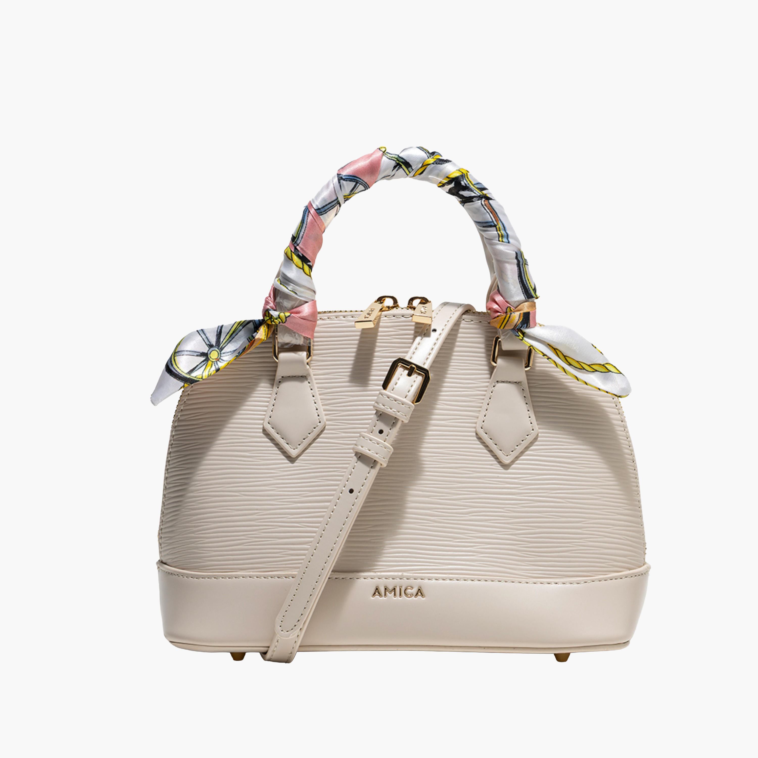 AMICA Textured Dome Bag Scarf Detail-women-bagsandwallets-handbags-image-1