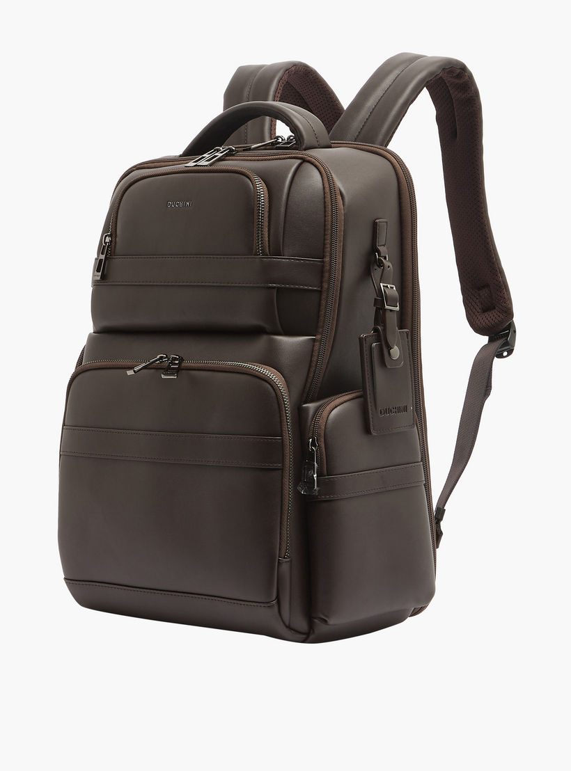 Duchini Solid Backpack with Adjustable Straps and Zip Closure - 31x43x17 cm-travel-luggagesandbags-backpacks-image-2