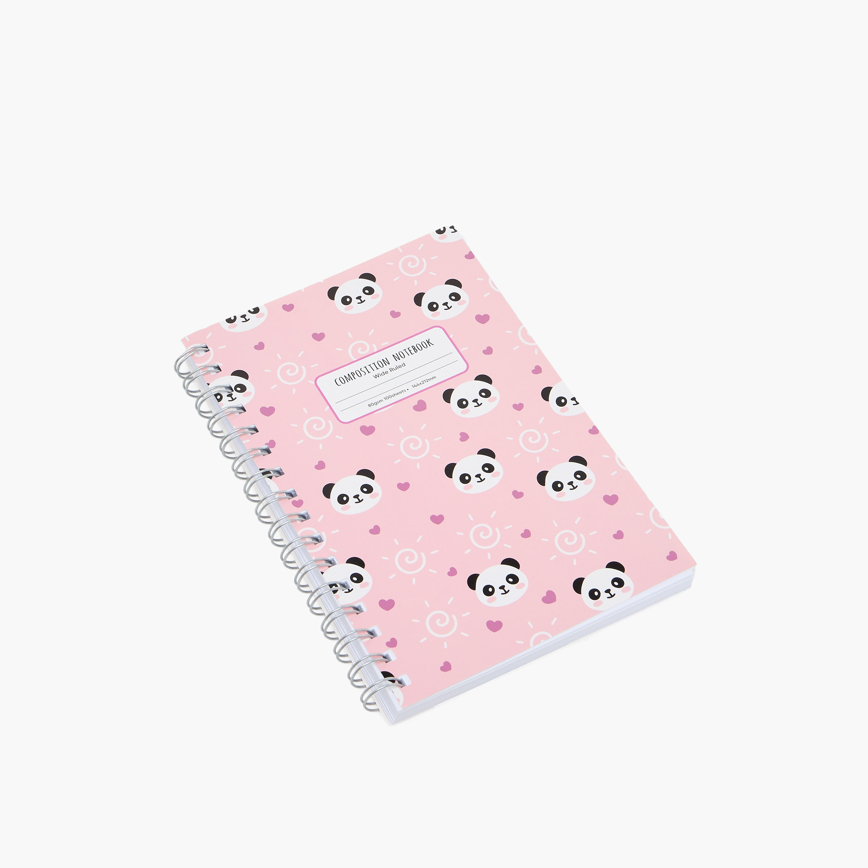 دفتر ملاحظات A5 بغلاف مرن وطبعات باندا و100 ورقة وسلك لولبي من سايلون-school-stationery-notebooks-image-2