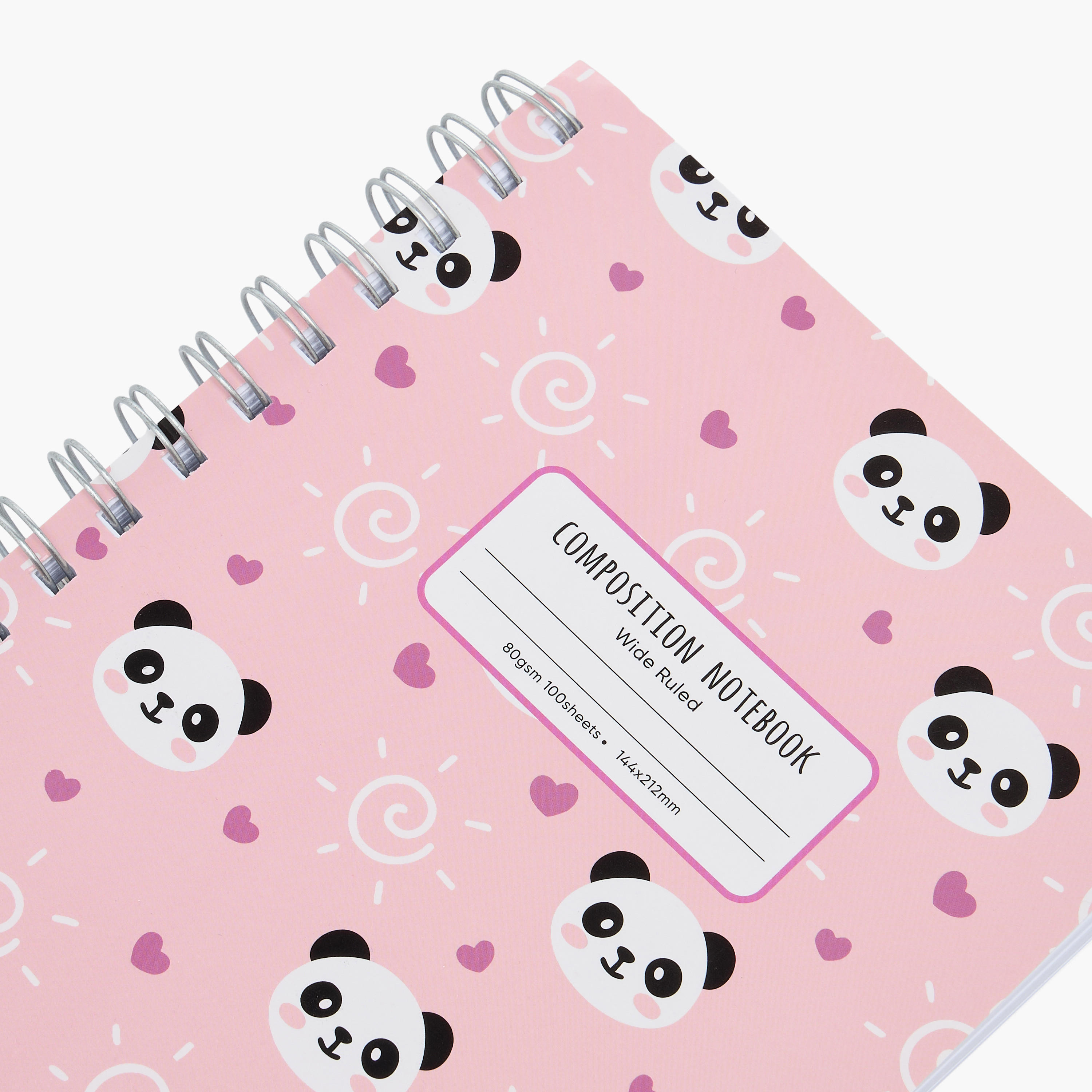 دفتر ملاحظات A5 بغلاف مرن وطبعات باندا و100 ورقة وسلك لولبي من سايلون-school-stationery-notebooks-image-3