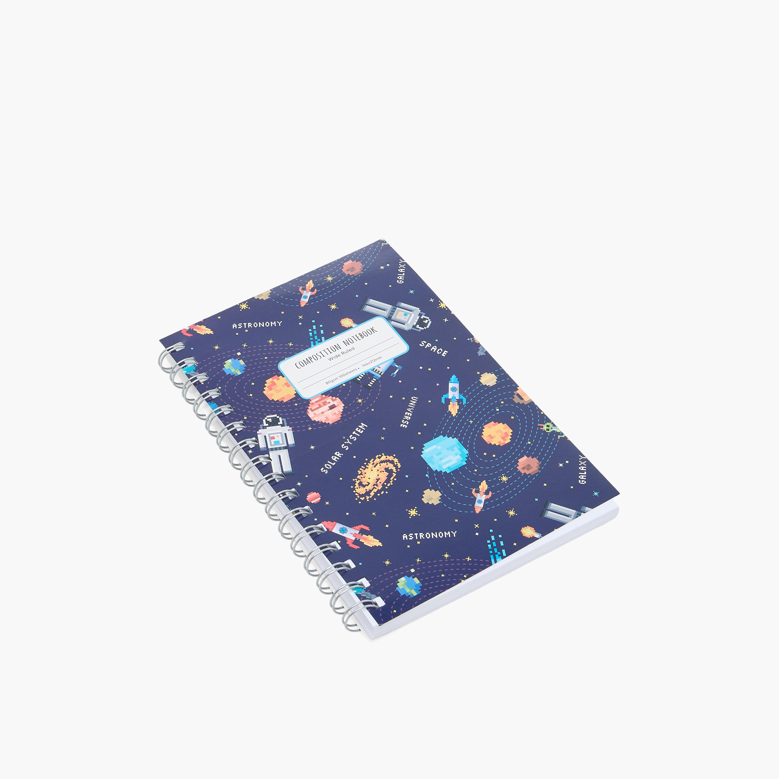 Syloon Space Print Softcover Notebook with Spiral Binding - 100 Pages-school-stationery-notebooks-image-2