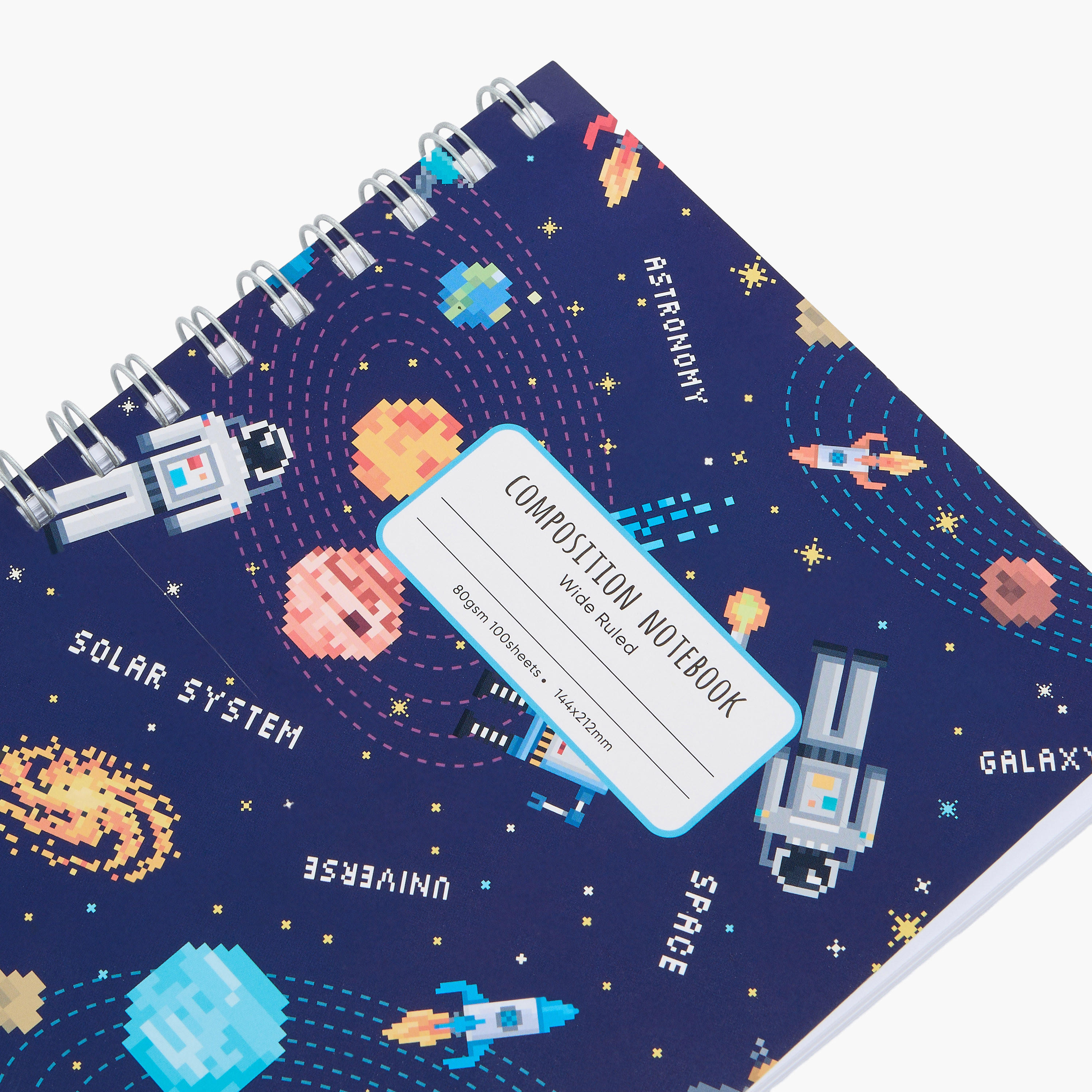 Syloon Space Print Softcover Notebook with Spiral Binding - 100 Pages-school-stationery-notebooks-image-3