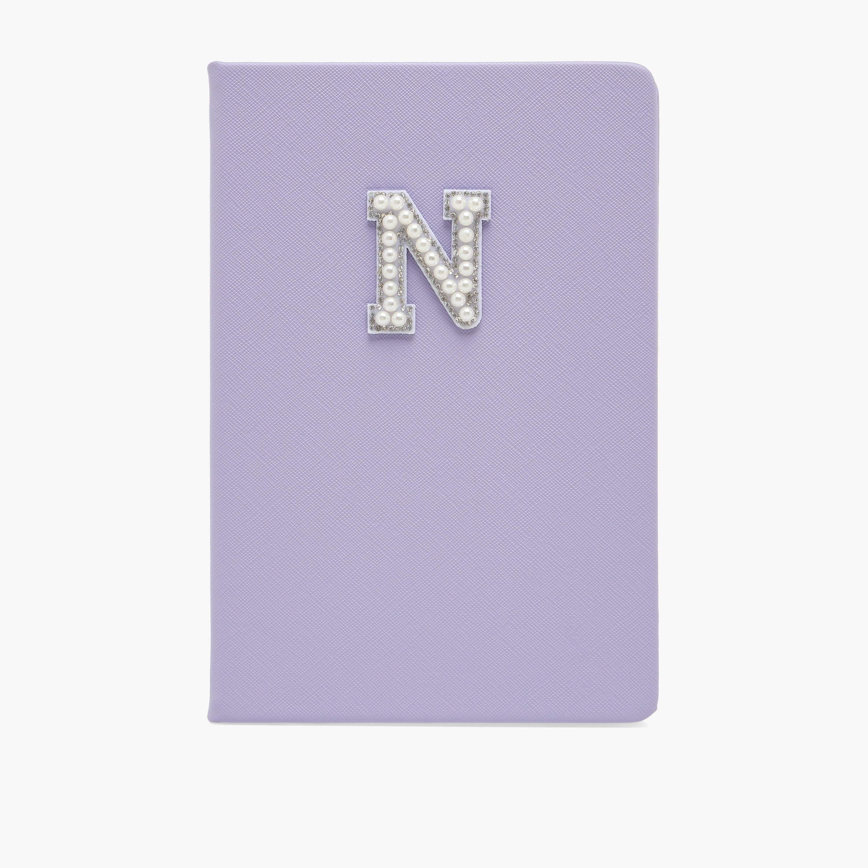 Syloon Initial 'N' Embellished Hardcover Notebook-school-stationery-notebooks-image-1