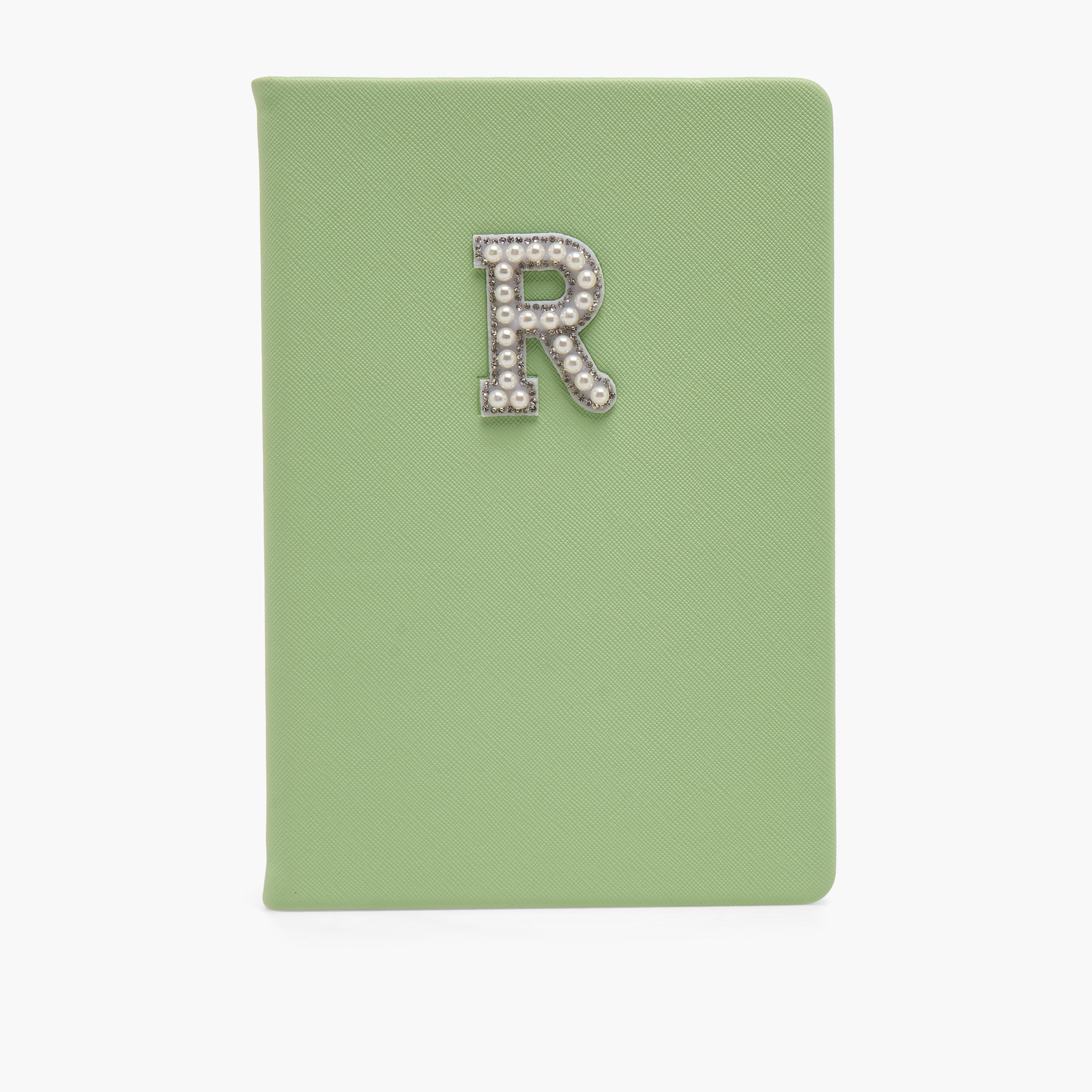 Syloon Initial 'R' Embellished Hardcover Notebook-school-stationery-notebooks-image-1
