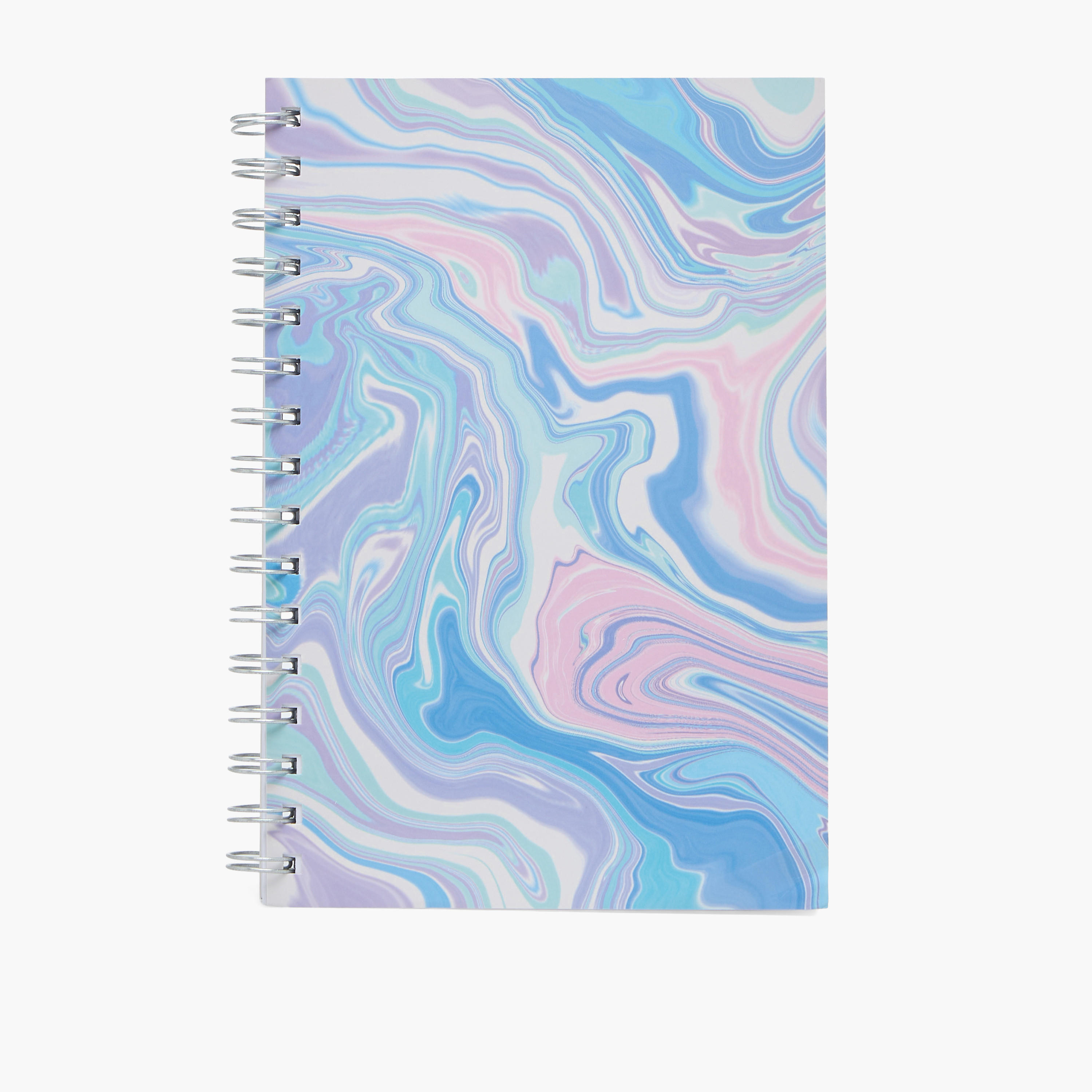 Syloon Marbled Print Notebook with Spiral Binding-school-stationery-notebooks-image-1