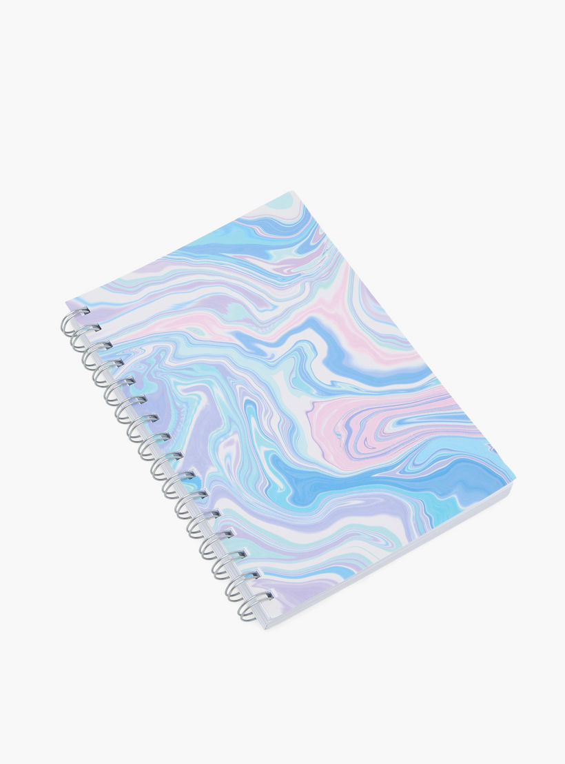 Syloon Marbled Print Notebook with Spiral Binding-school-stationery-notebooks-image-2