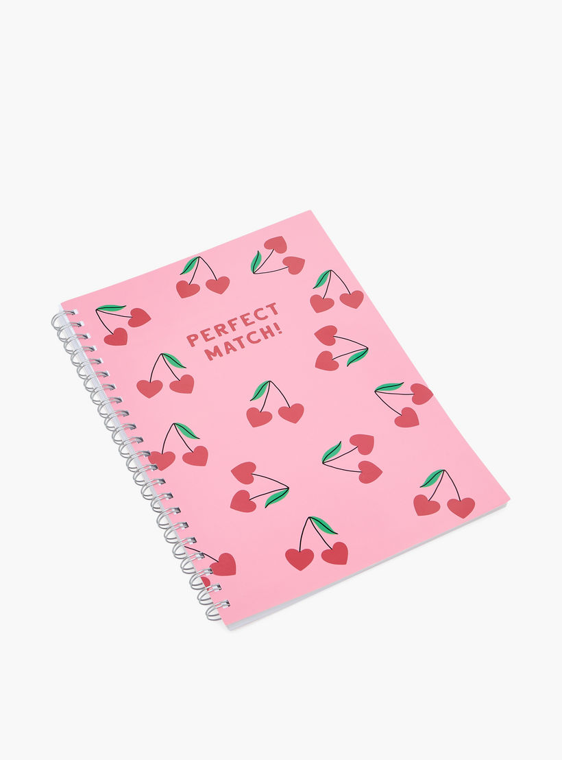Syloon Cherry Print Notebook with Spiral Binding-school-stationery-notebooks-image-2